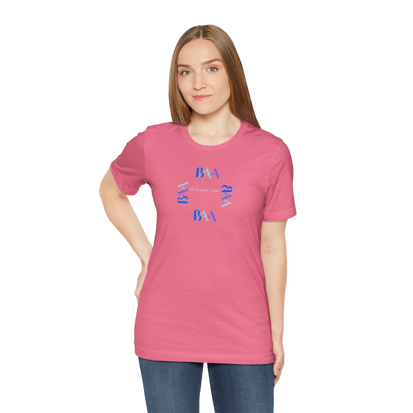 Be Alzheimer's Aware BAA Blue Ring Bella Canvas 3001 Unisex T-shirt