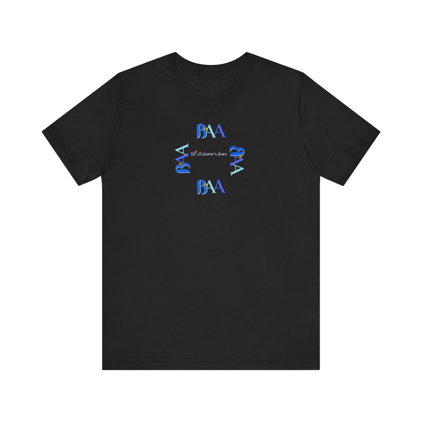 Be Alzheimer's Aware BAA Blue Ring Bella Canvas 3001 Unisex T-shirt