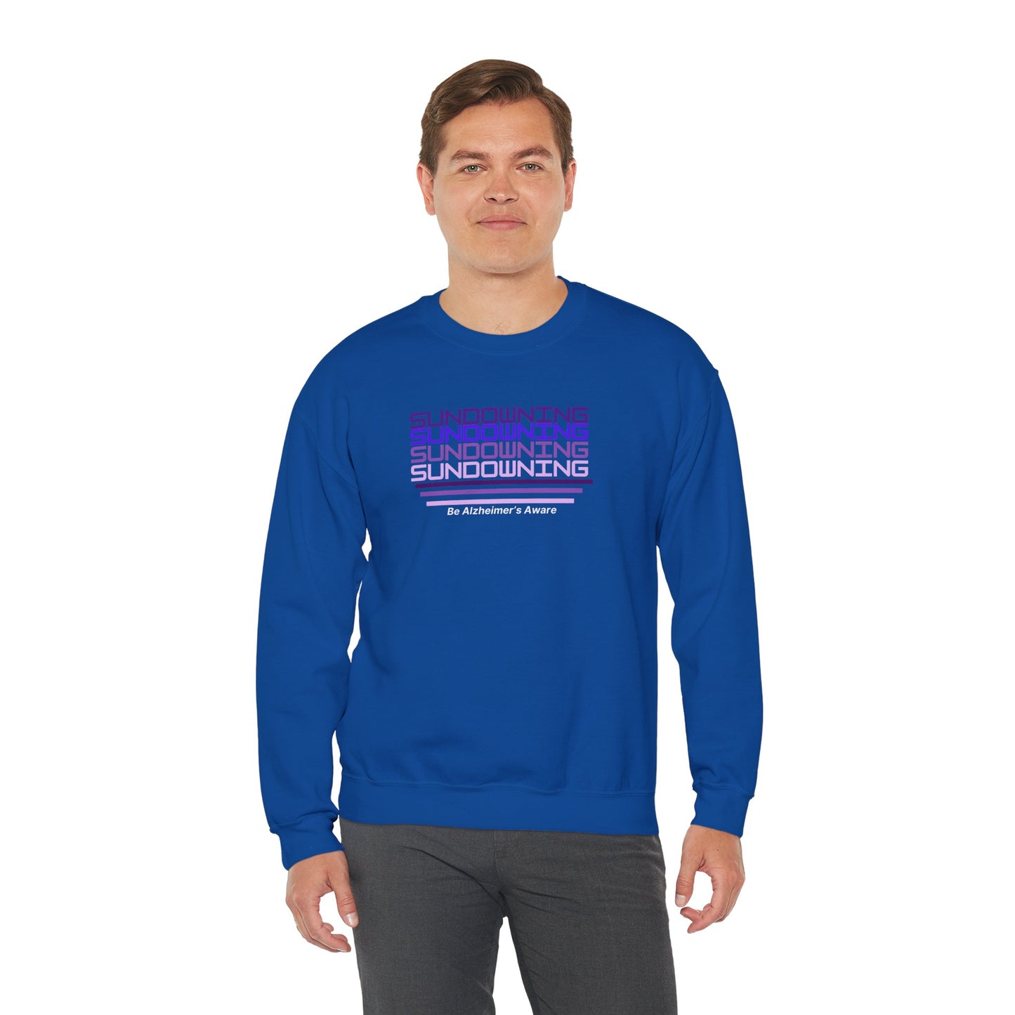 Be Alzheimer's Aware Sundowning Gradient Purple Unisex Crewneck Sweatshirt