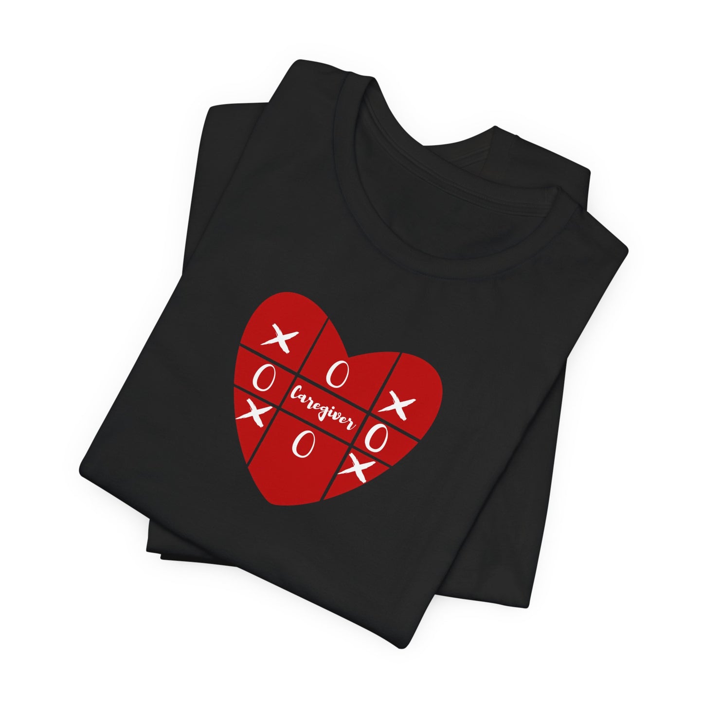 Caregiver Xoxox Heart Tic-Tac-Toe Unisex T-shirt