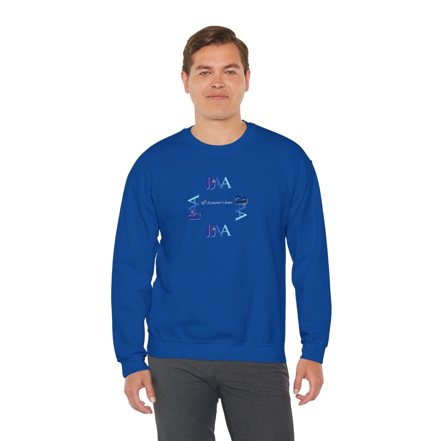 Be Alzheimer's Aware BAA Blue Ring Unisex Crewneck Sweatshirt