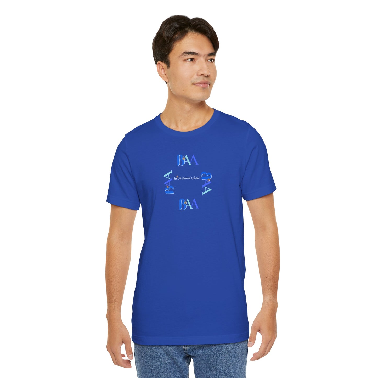 Be Alzheimer's Aware BAA Blue Ring Bella Canvas 3001 Unisex T-shirt