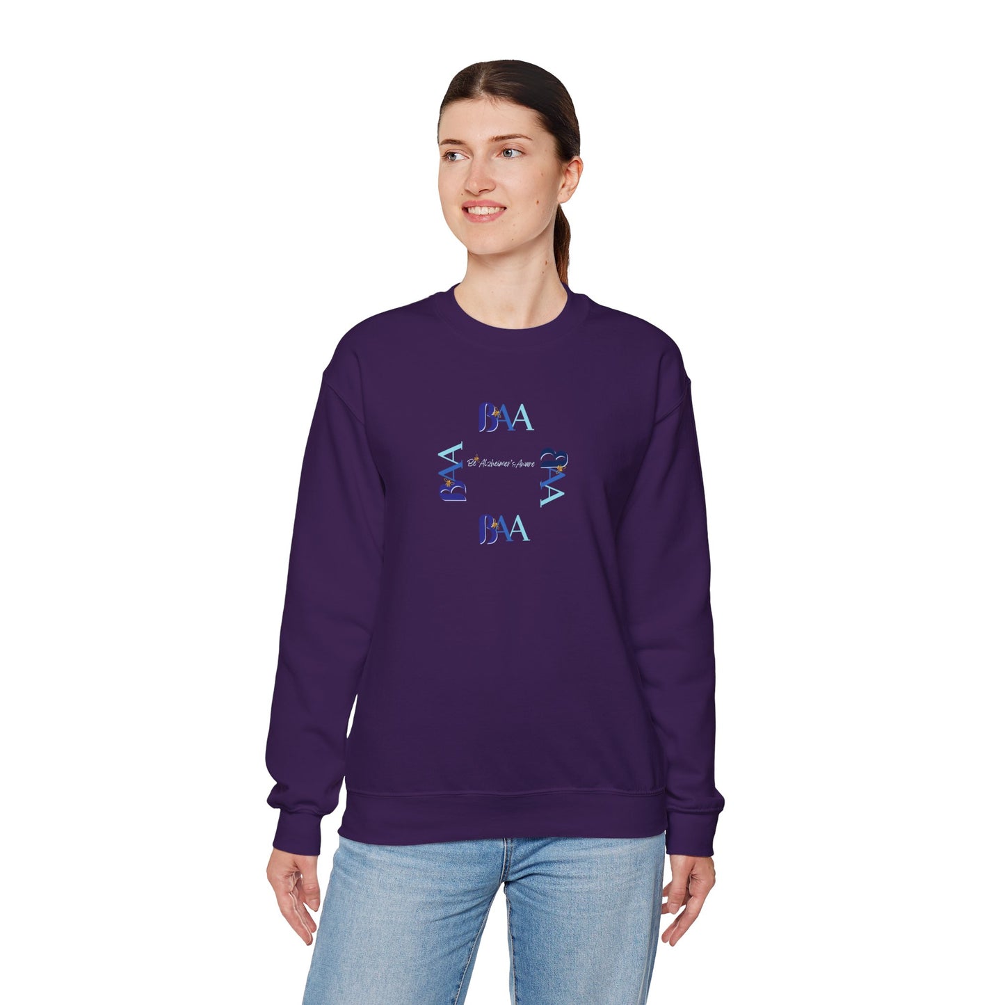 Be Alzheimer's Aware BAA Blue Ring Unisex Crewneck Sweatshirt