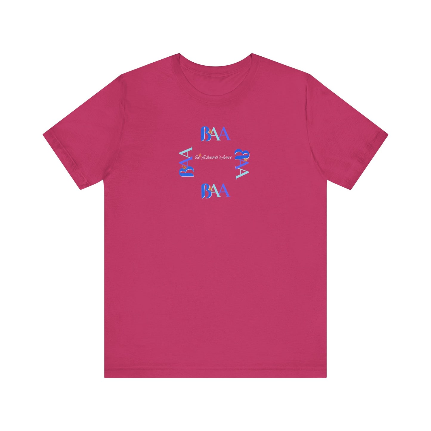 Be Alzheimer's Aware BAA Blue Ring Bella Canvas 3001 Unisex T-shirt