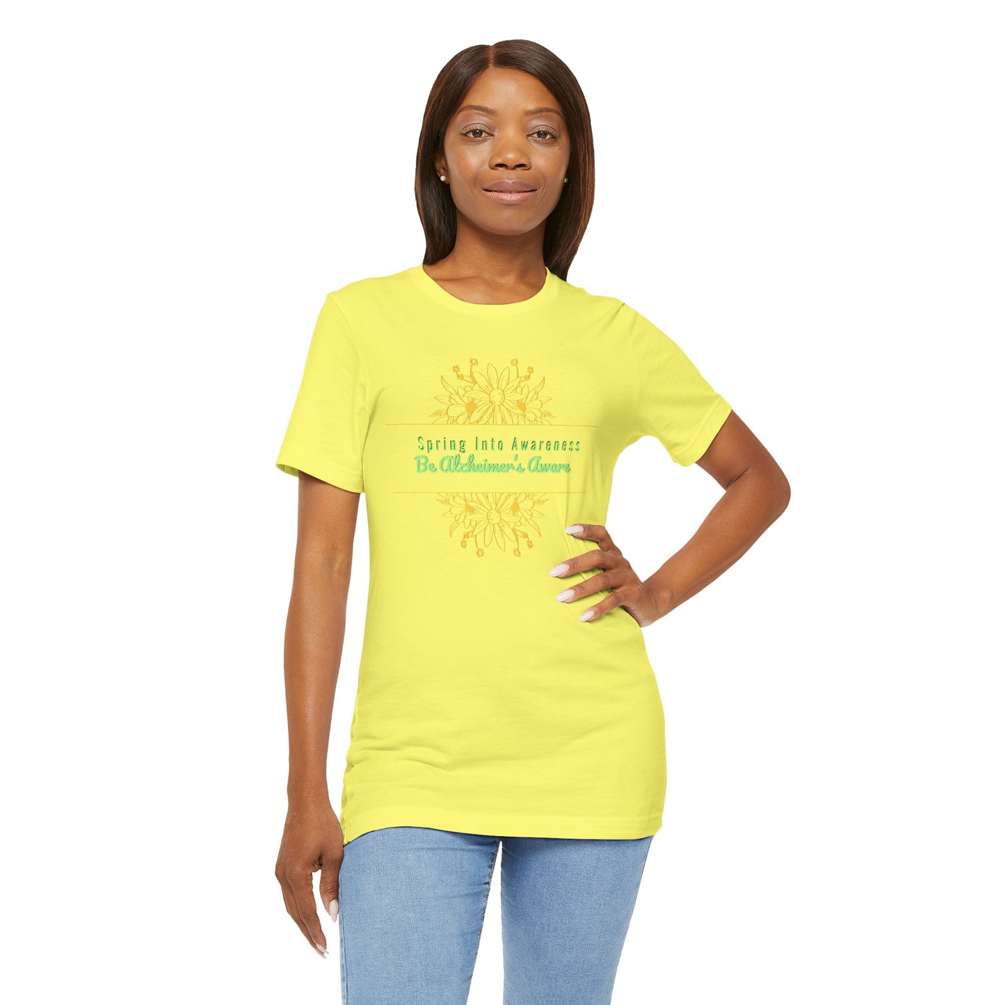 Spring Awareness Unisex Jersey Tee - Be Alzheimers Aware