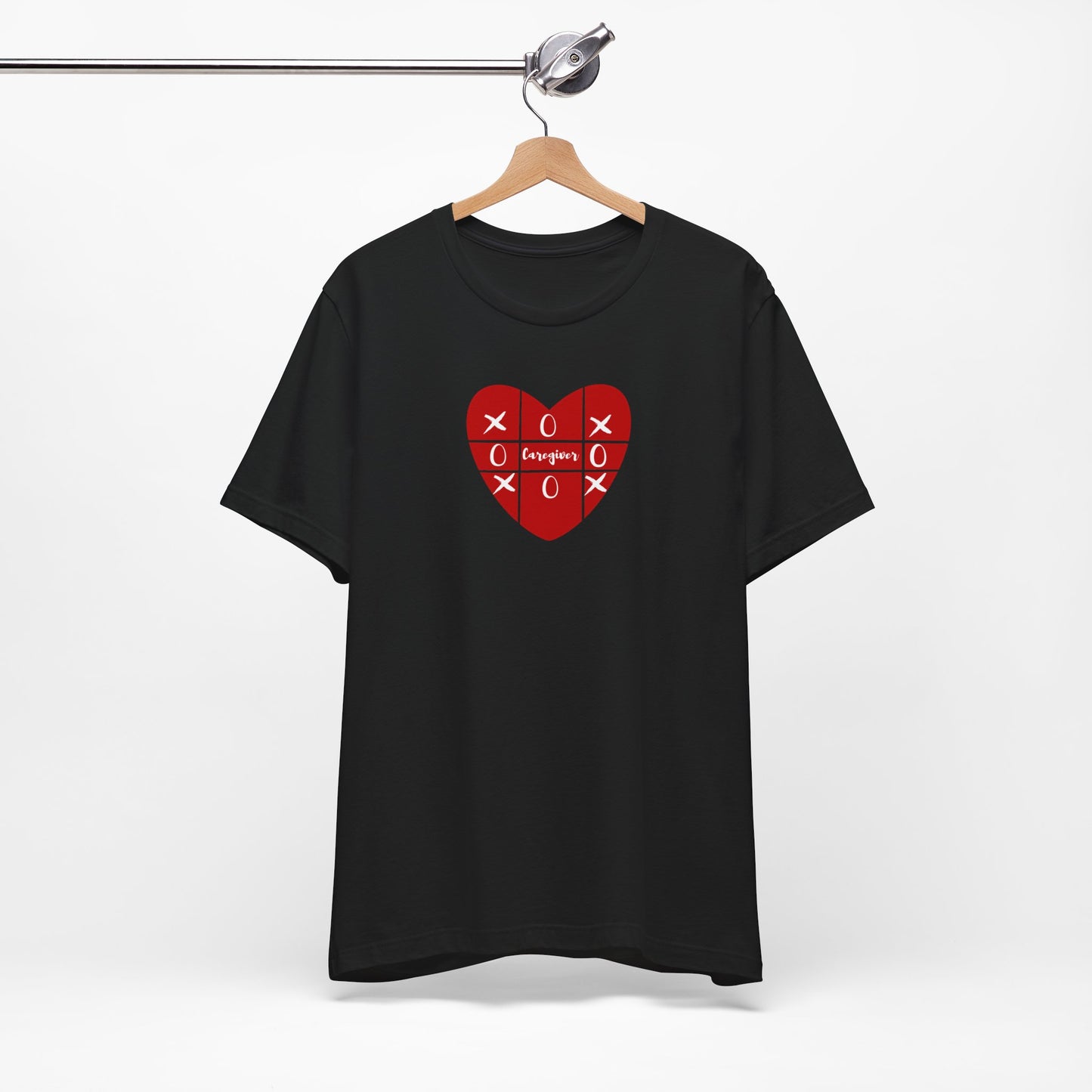 Caregiver Xoxox Heart Tic-Tac-Toe Unisex T-shirt