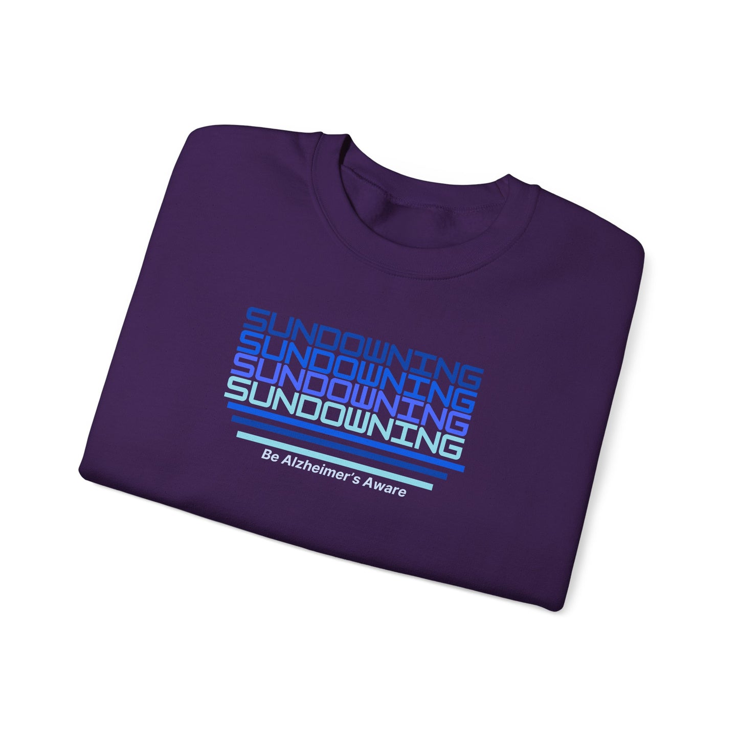 Be Alzheimer's Aware Sundowning Gradient Blue Unisex Crewneck Sweatshirt