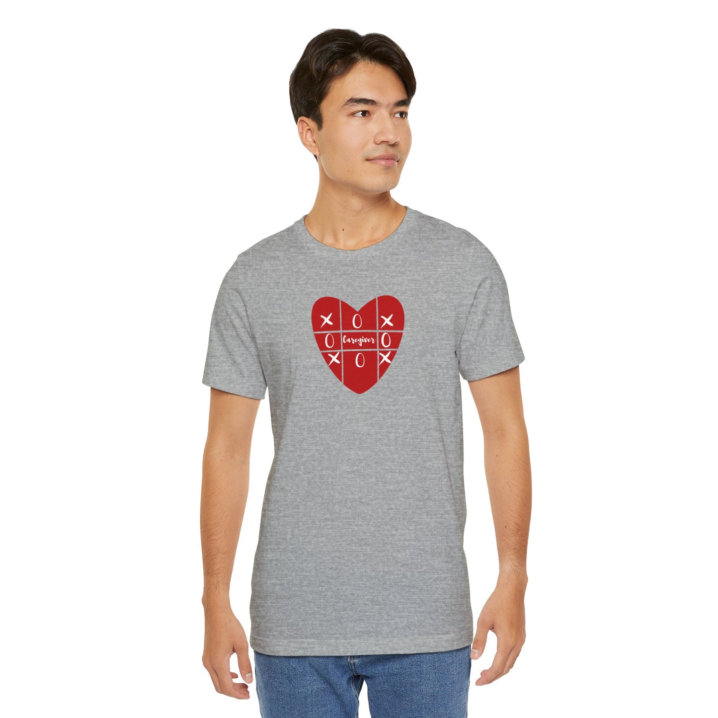 Caregiver Xoxox Heart Tic-Tac-Toe Unisex T-shirt