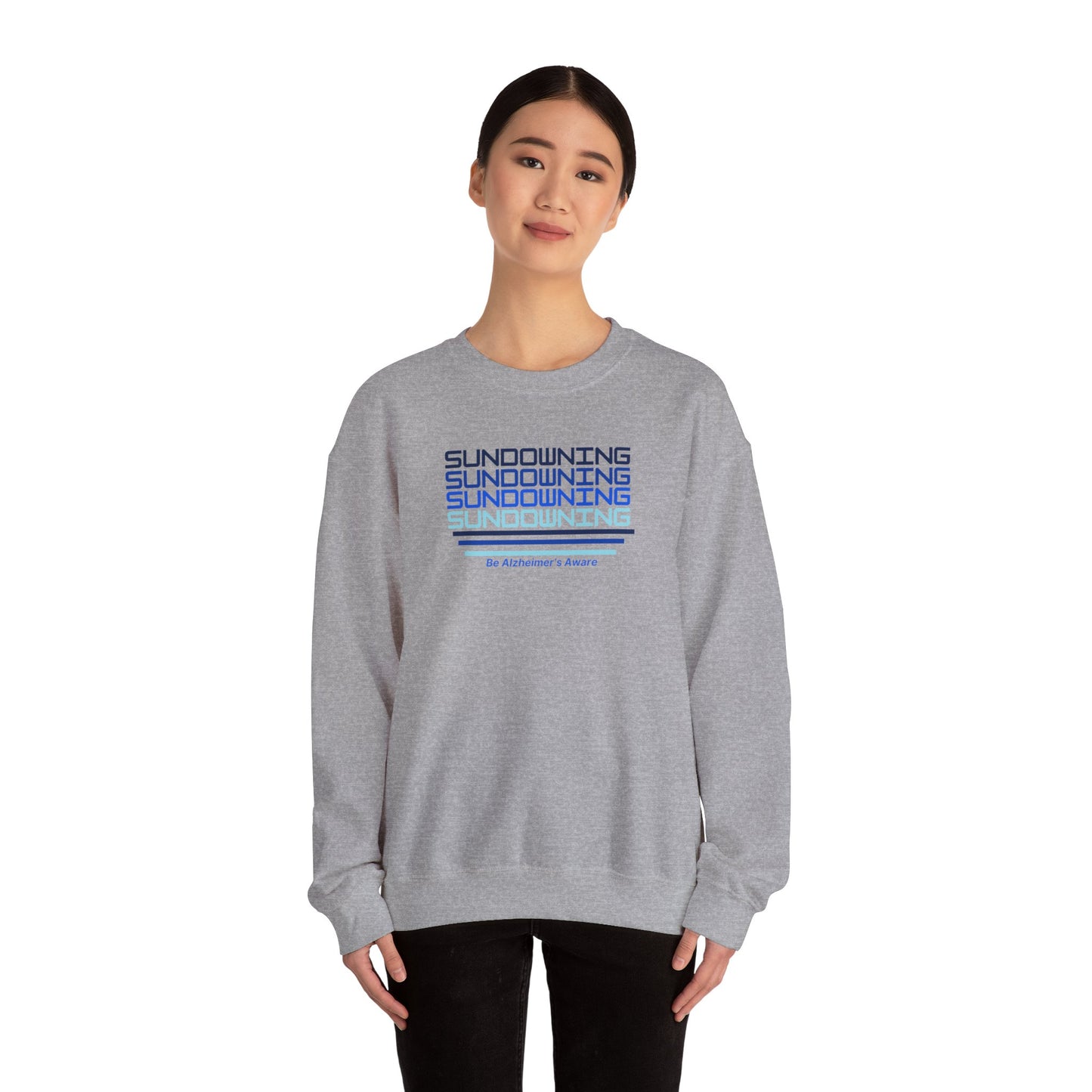 Be Alzheimer's Aware Sundowning Gradient Blue Unisex Crewneck Sweatshirt