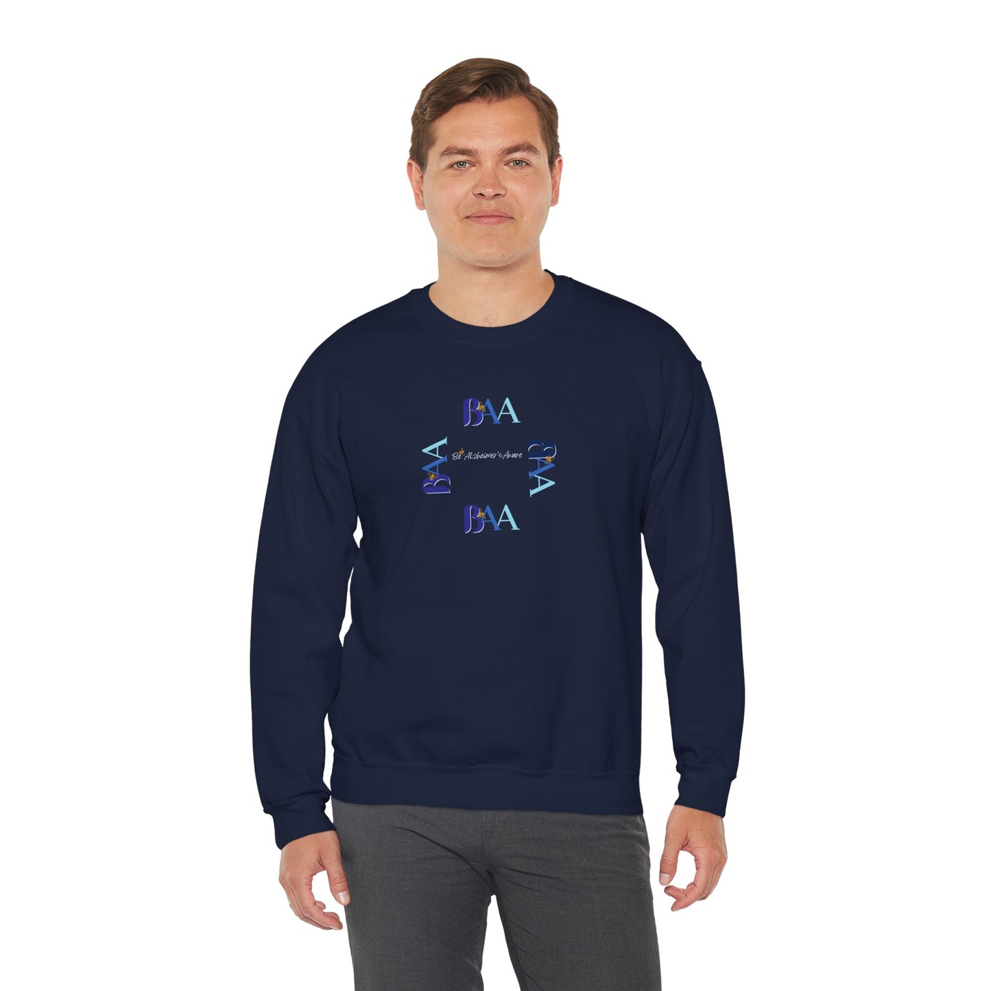 Be Alzheimer's Aware BAA Blue Ring Unisex Crewneck Sweatshirt
