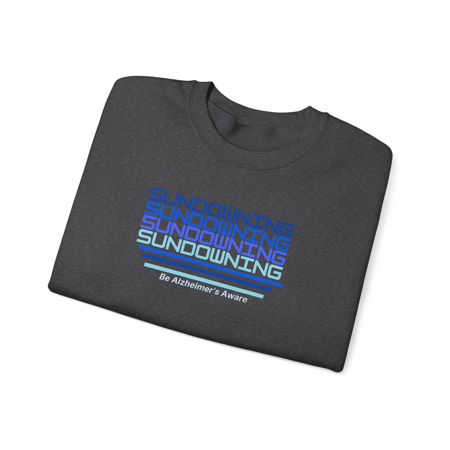 Be Alzheimer's Aware Sundowning Gradient Blue Unisex Crewneck Sweatshirt