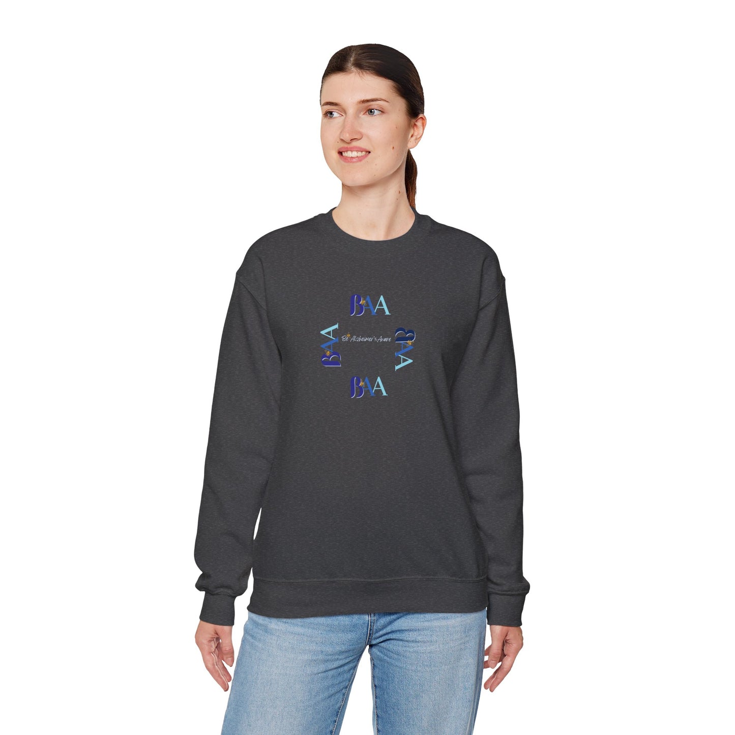 Be Alzheimer's Aware BAA Blue Ring Unisex Crewneck Sweatshirt