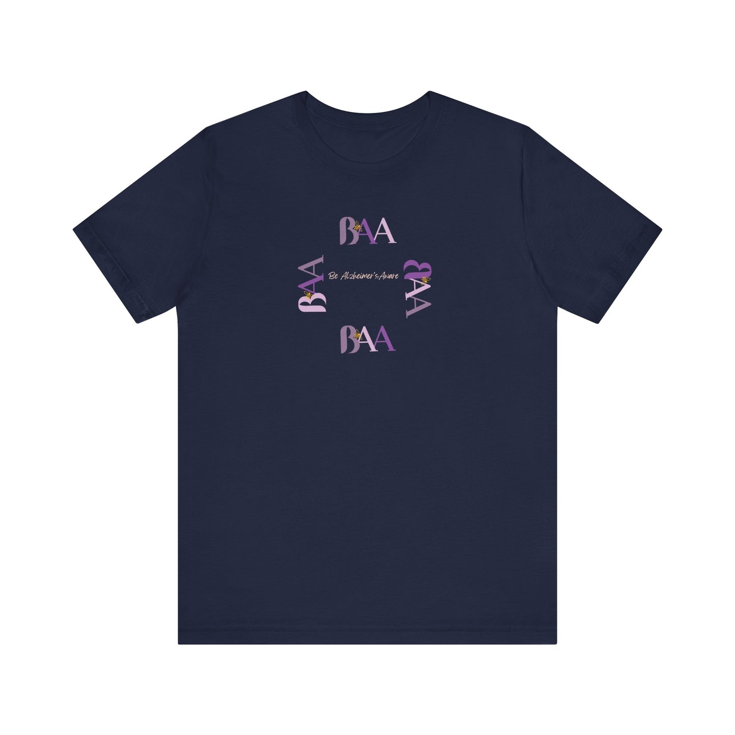 Be Alzheimer's Aware BAA Purple Ring Bella Canvas 3001 Unisex T-shirt