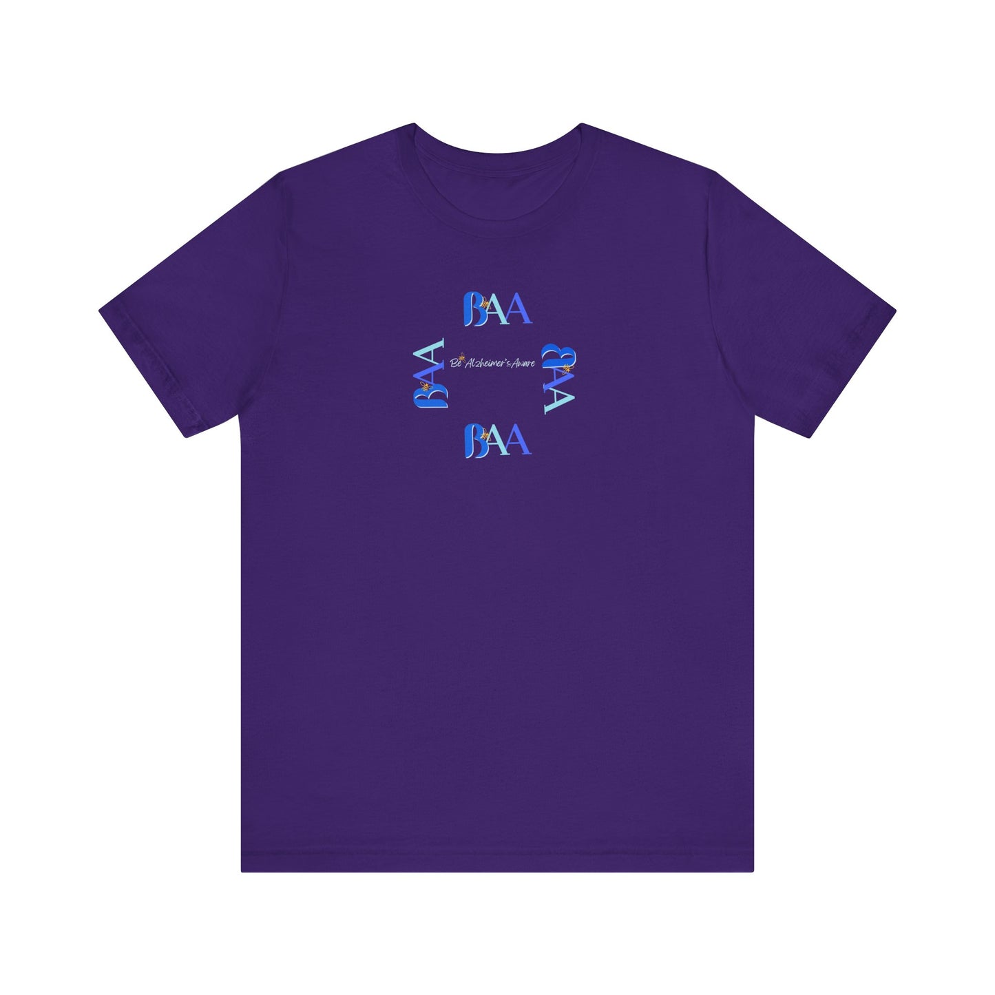 Be Alzheimer's Aware BAA Blue Ring Bella Canvas 3001 Unisex T-shirt