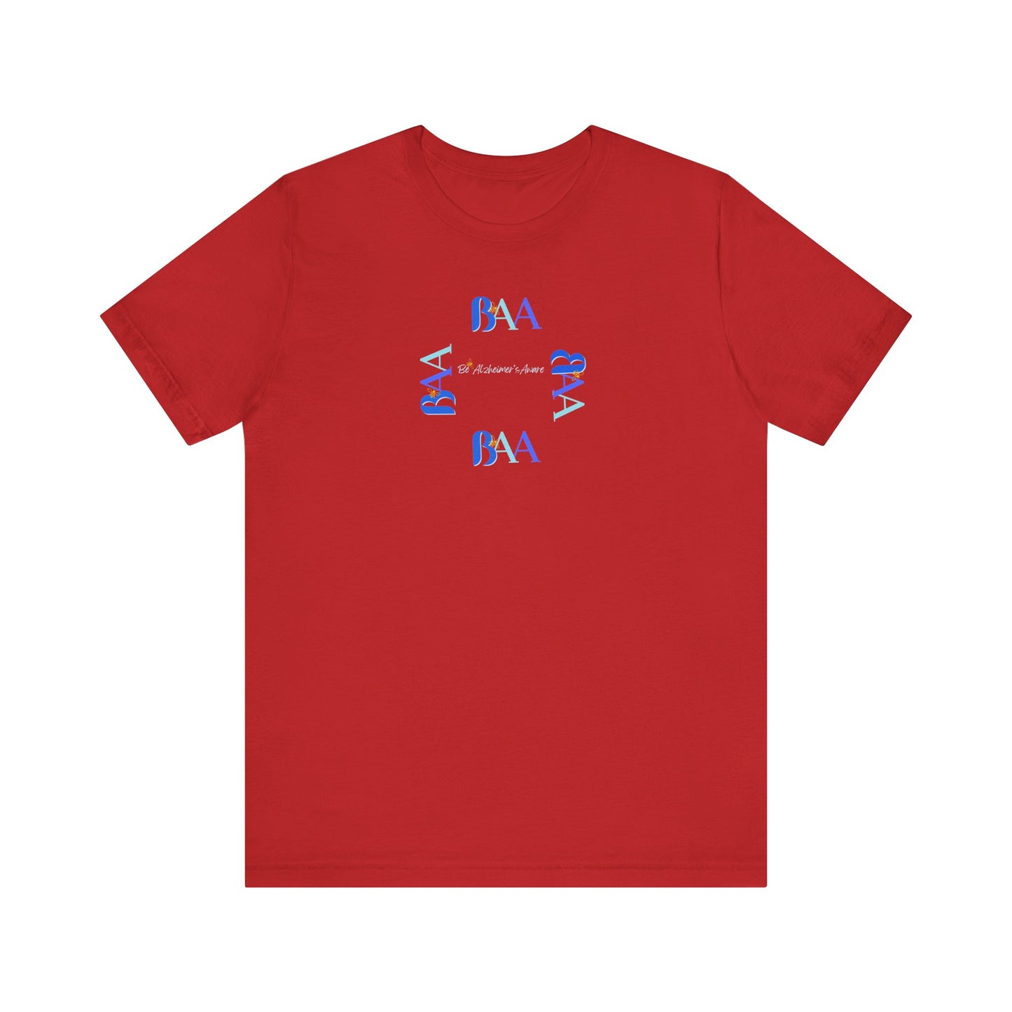Be Alzheimer's Aware BAA Blue Ring Bella Canvas 3001 Unisex T-shirt