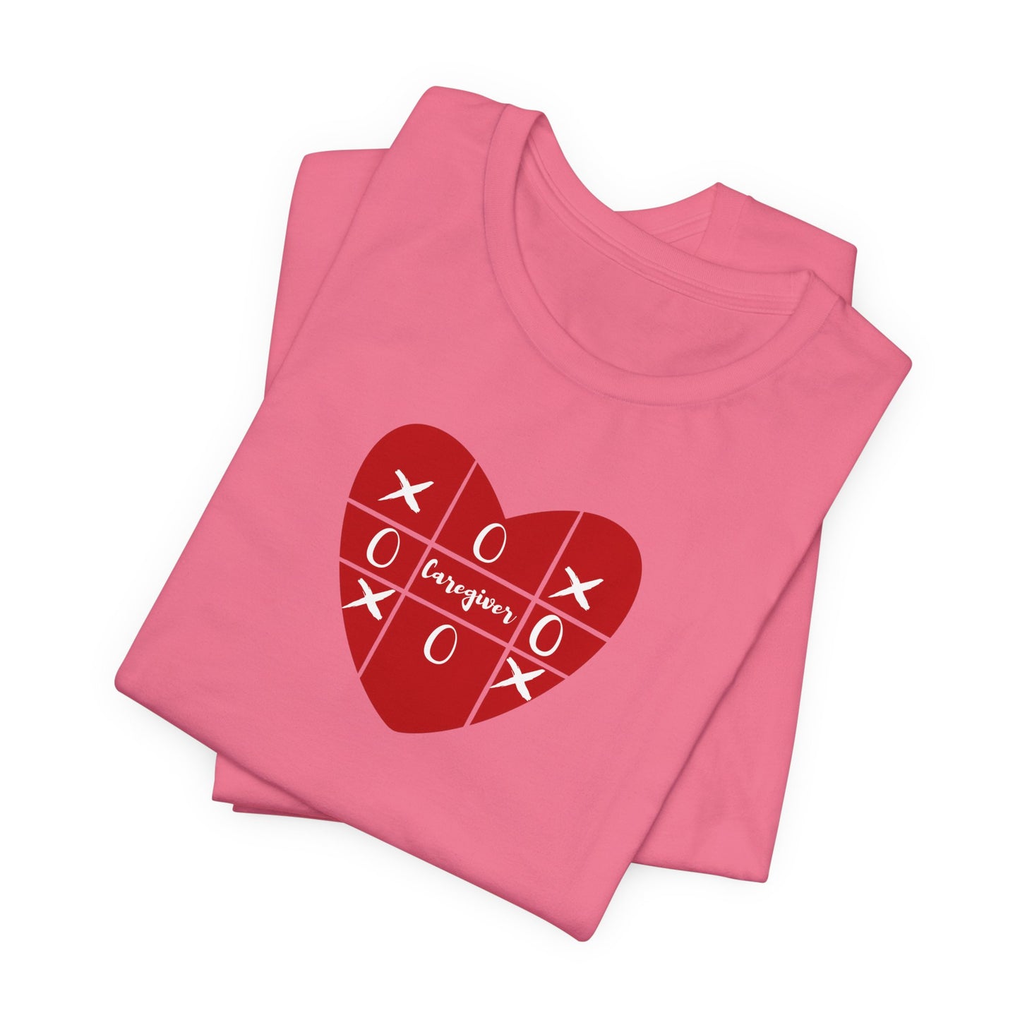 Caregiver Xoxox Heart Tic-Tac-Toe Unisex T-shirt