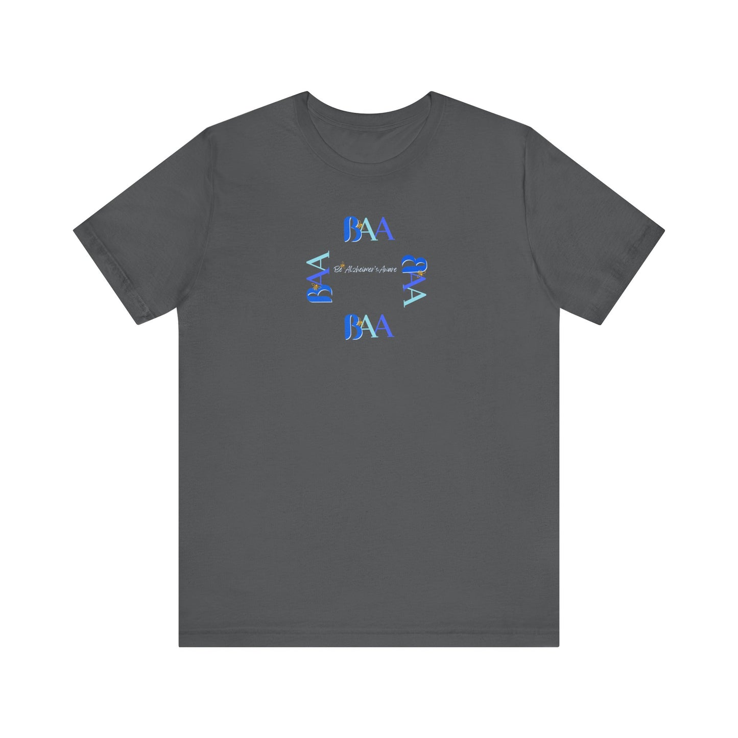 Be Alzheimer's Aware BAA Blue Ring Bella Canvas 3001 Unisex T-shirt