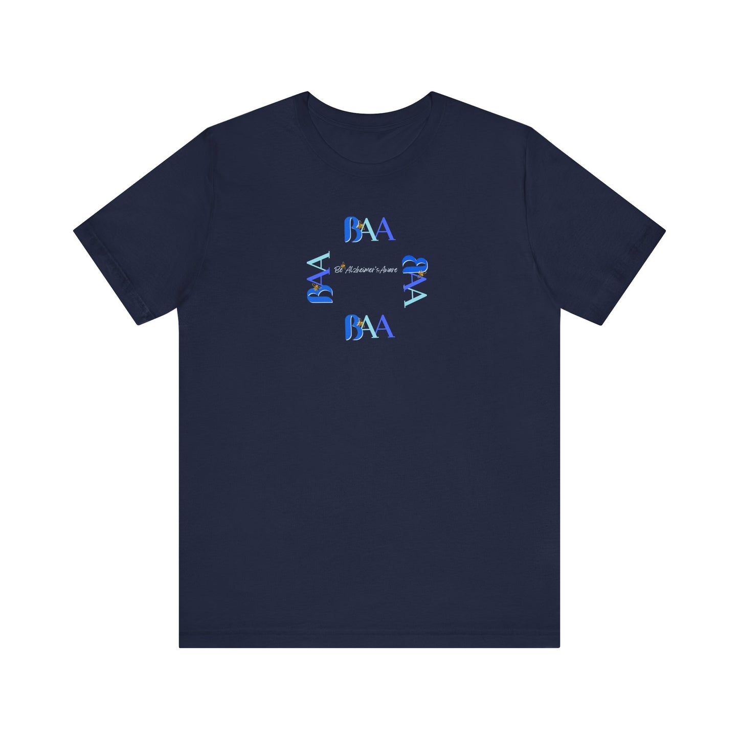 Be Alzheimer's Aware BAA Blue Ring Bella Canvas 3001 Unisex T-shirt