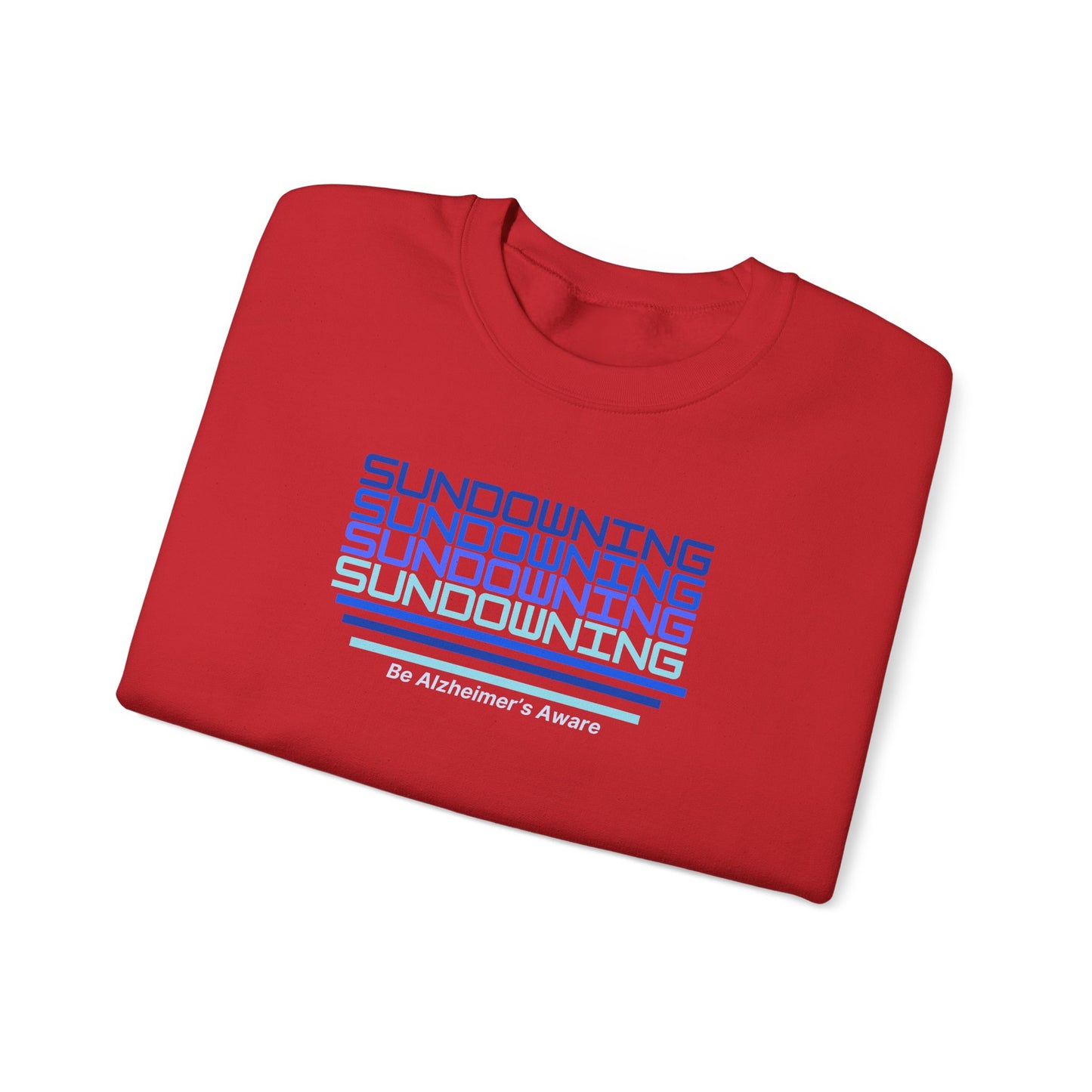 Be Alzheimer's Aware Sundowning Gradient Blue Unisex Crewneck Sweatshirt