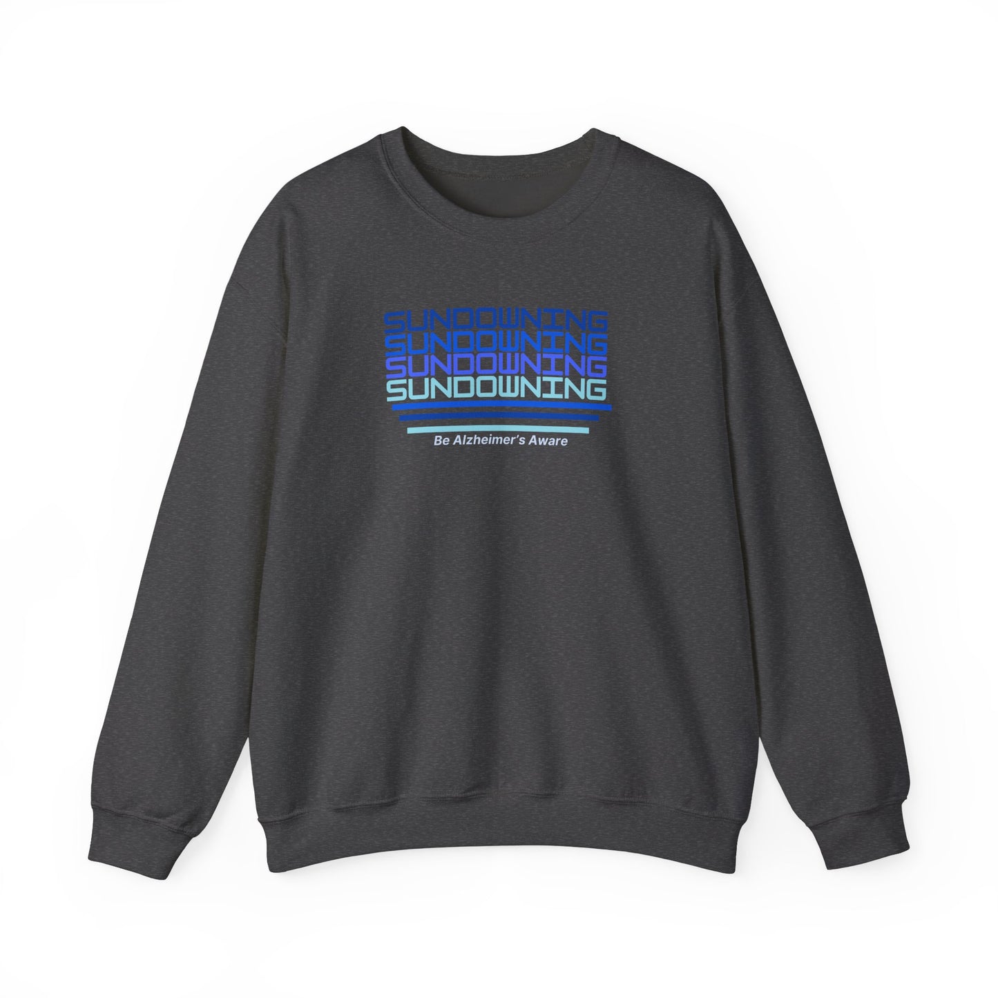 Be Alzheimer's Aware Sundowning Gradient Blue Unisex Crewneck Sweatshirt