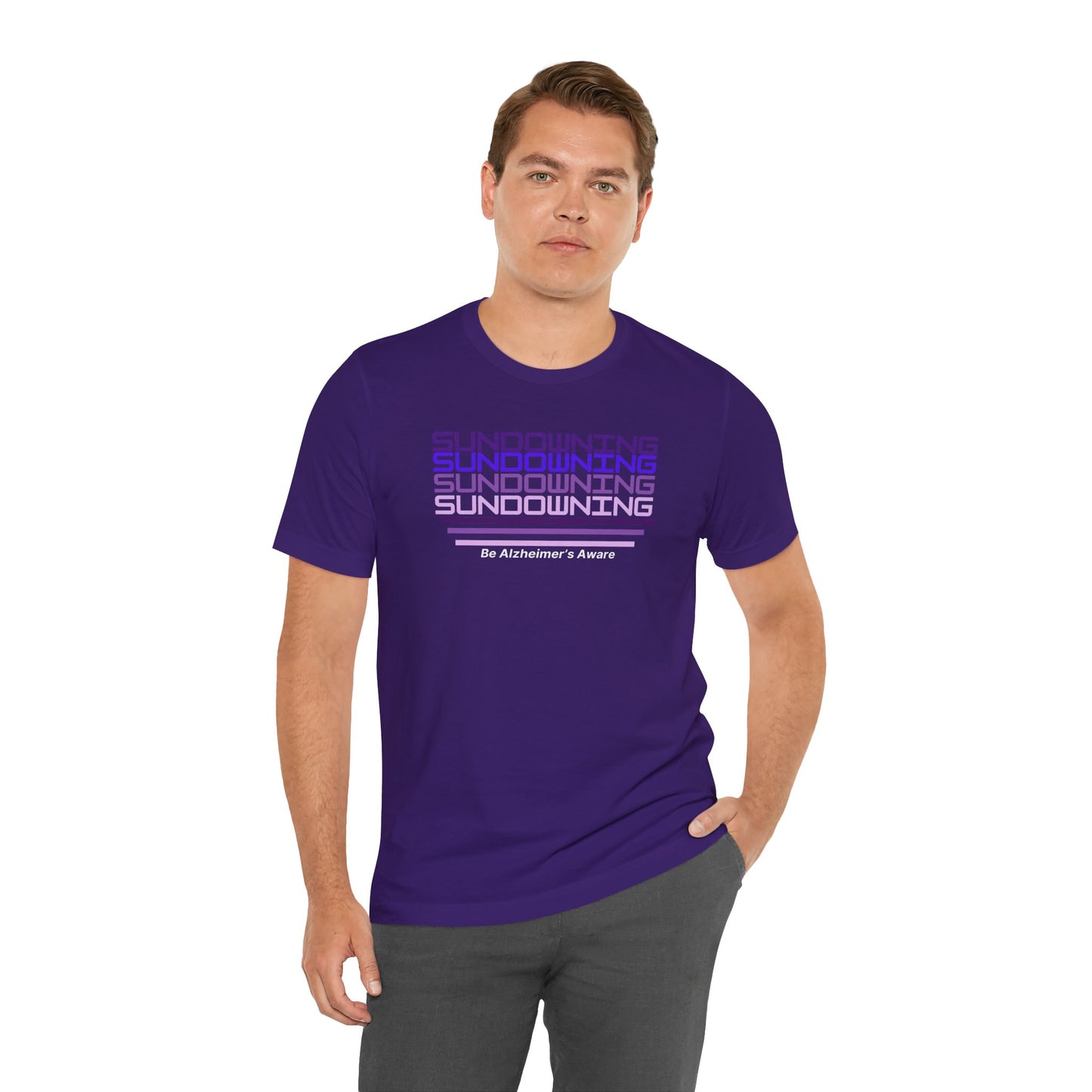 Be Alzheimer's Aware Purple Gradient Sundowning Unisex T-shirt