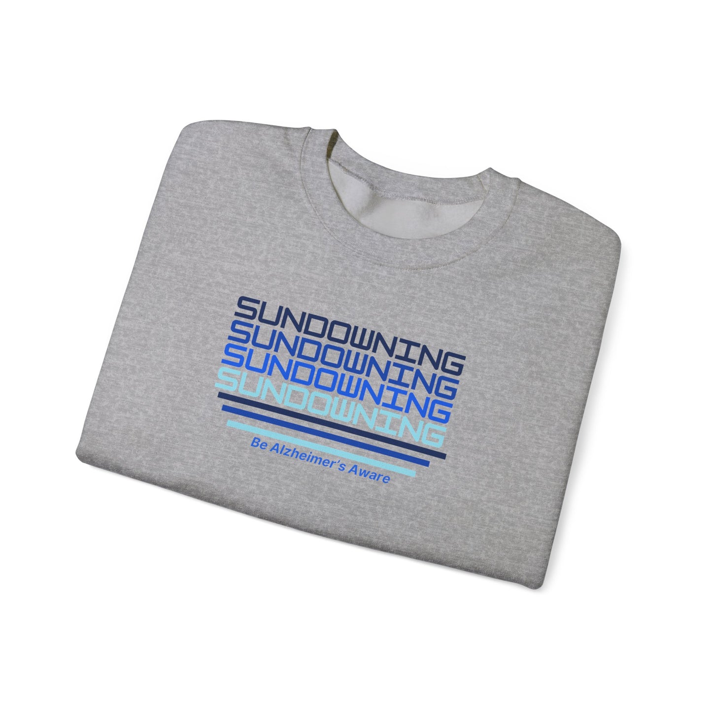 Be Alzheimer's Aware Sundowning Gradient Blue Unisex Crewneck Sweatshirt