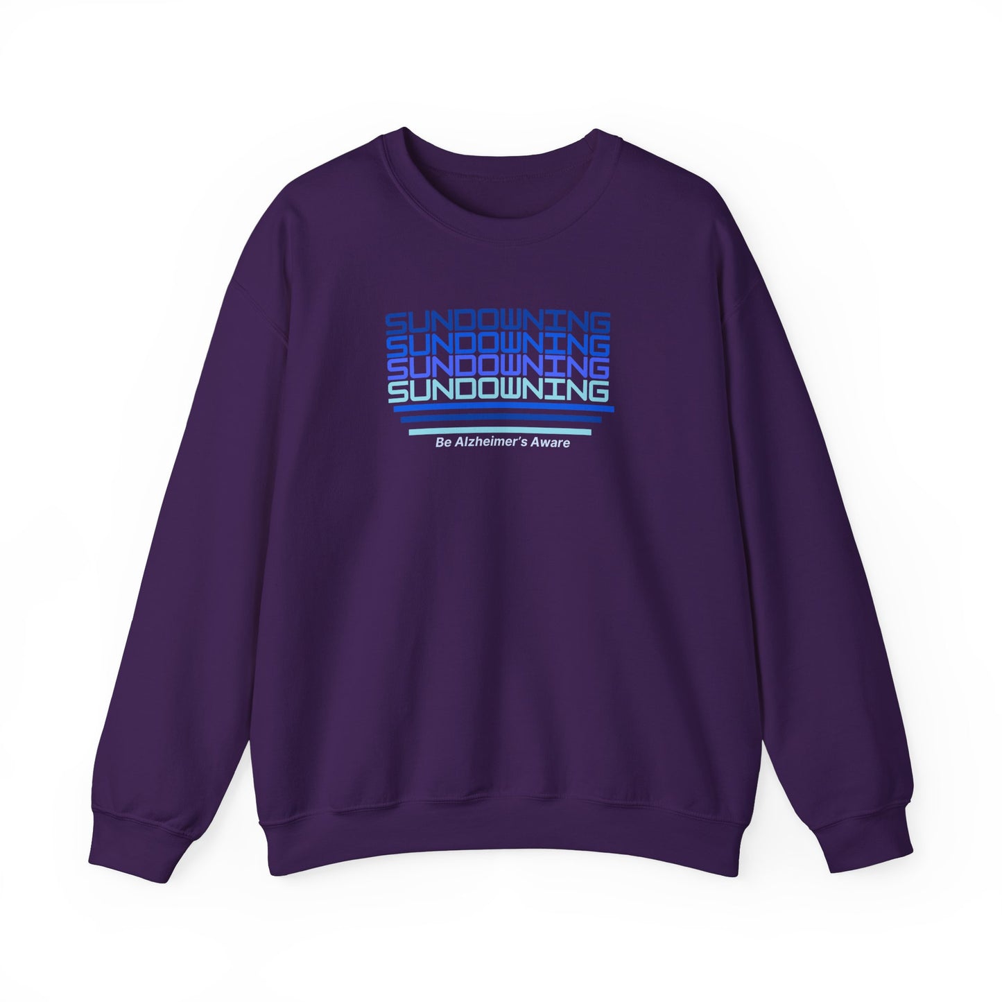 Be Alzheimer's Aware Sundowning Gradient Blue Unisex Crewneck Sweatshirt