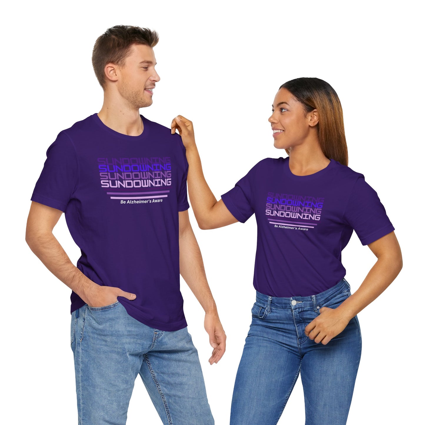 Be Alzheimer's Aware Purple Gradient Sundowning Unisex T-shirt