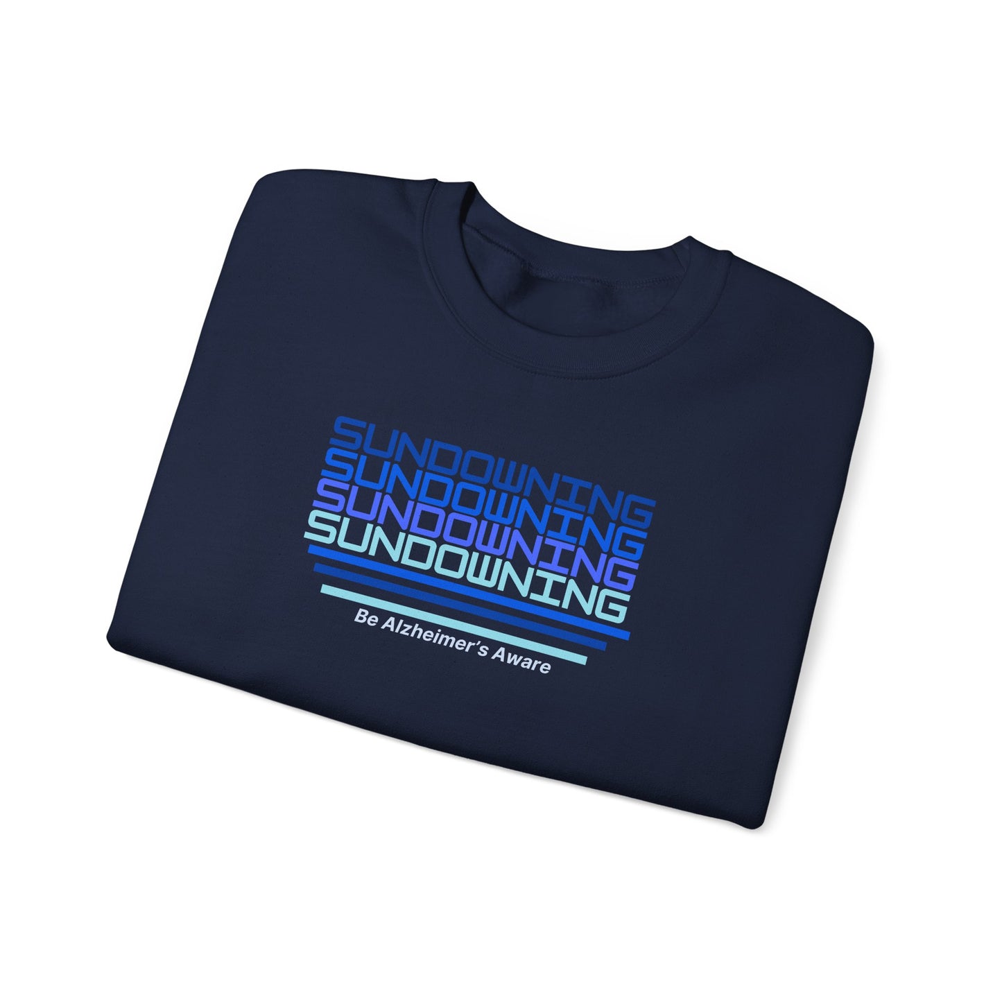 Be Alzheimer's Aware Sundowning Gradient Blue Unisex Crewneck Sweatshirt