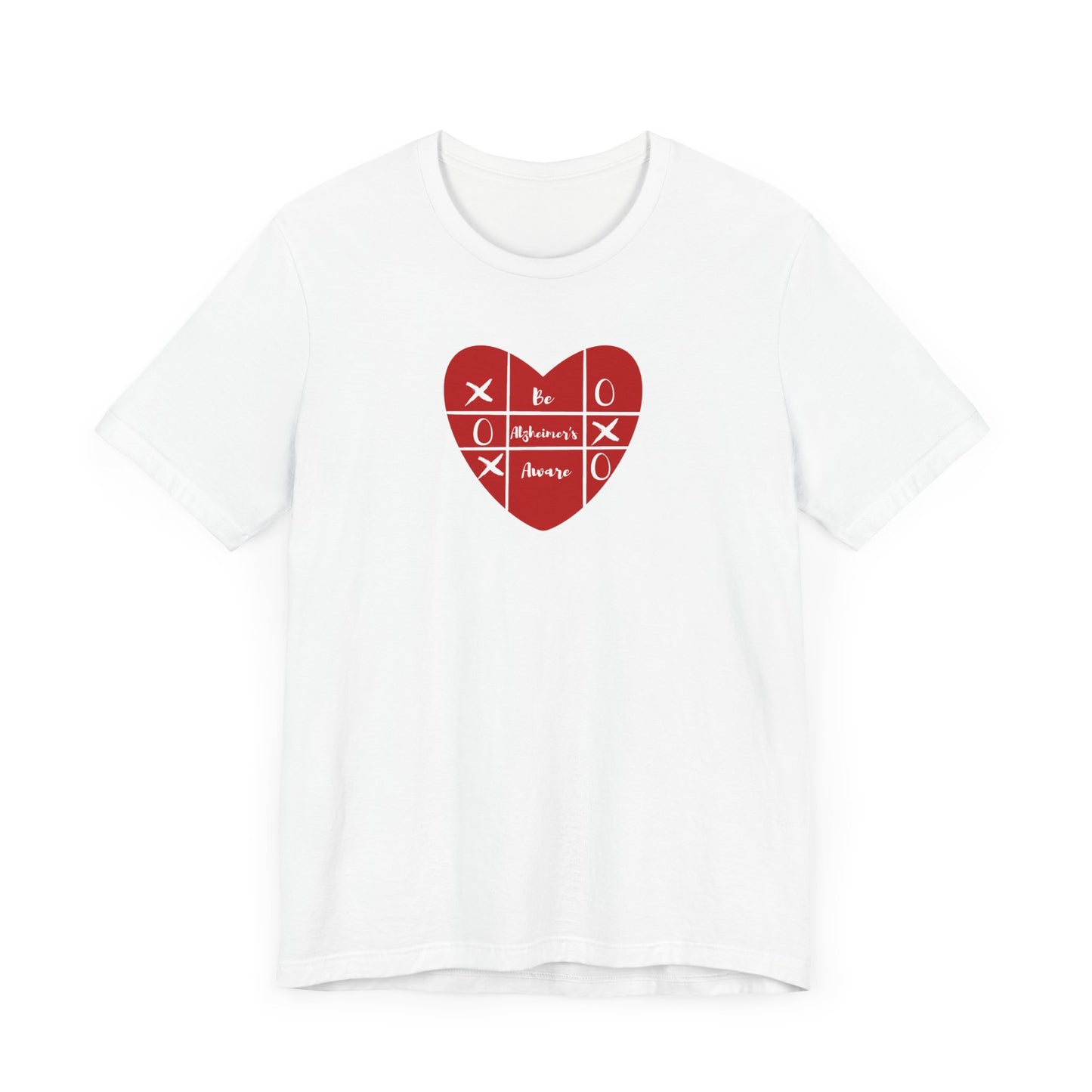 Be Alzheimer's Aware Xoxox Heart Tic-Tac-Toe Unisex T-shirt