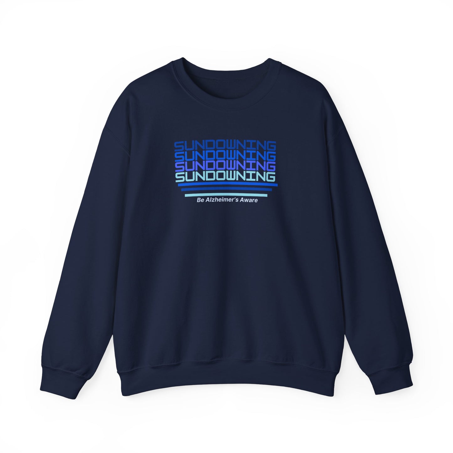Be Alzheimer's Aware Sundowning Gradient Blue Unisex Crewneck Sweatshirt