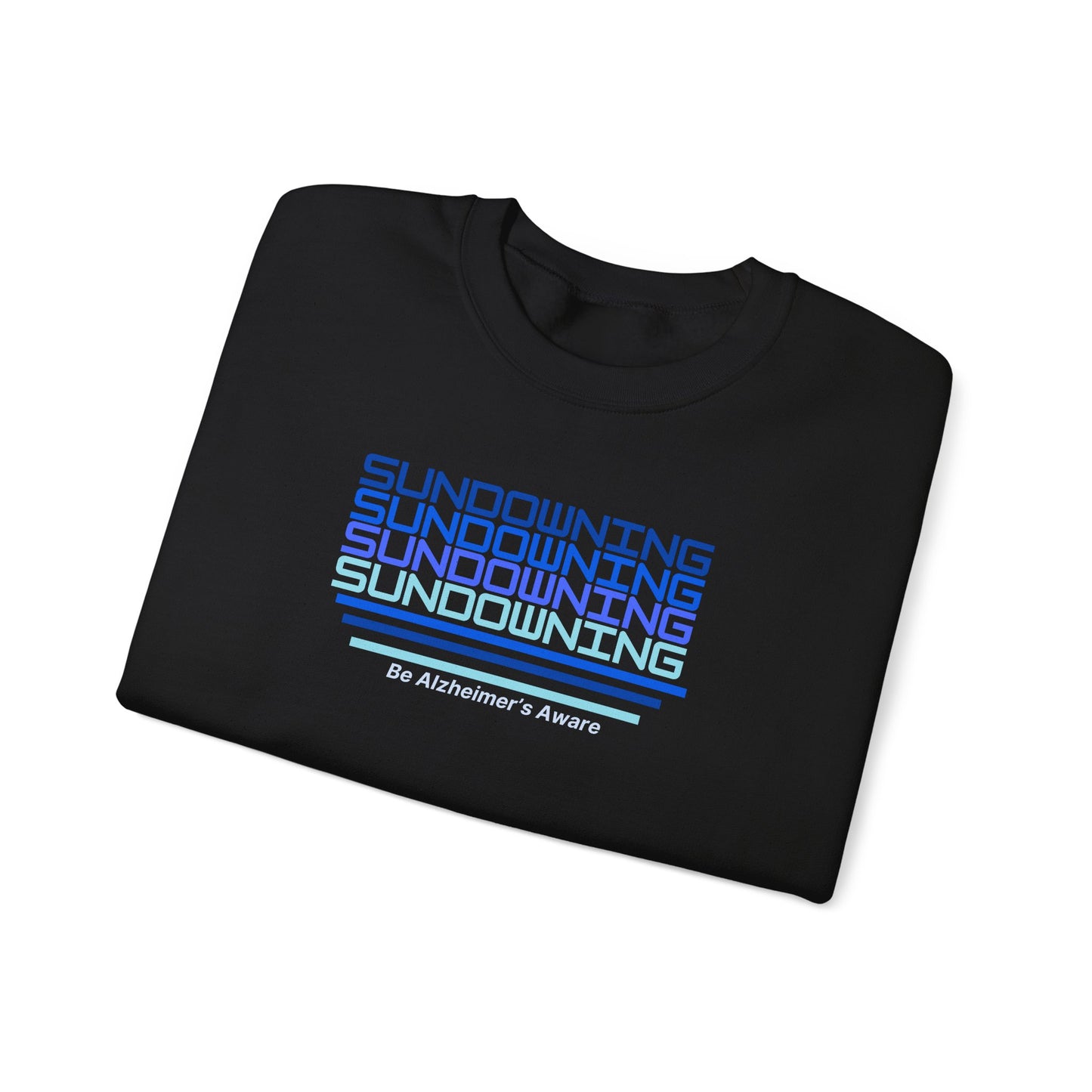 Be Alzheimer's Aware Sundowning Gradient Blue Unisex Crewneck Sweatshirt