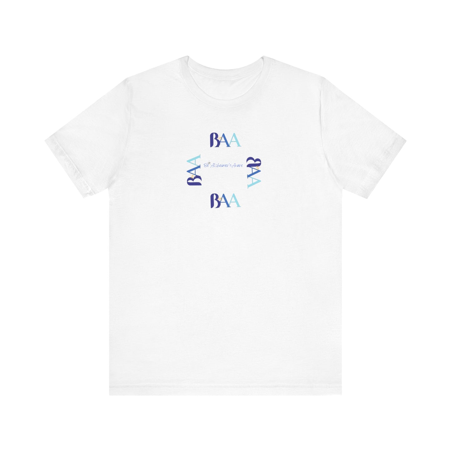 Be Alzheimer's Aware BAA Blue Ring Bella Canvas 3001 Unisex T-shirt