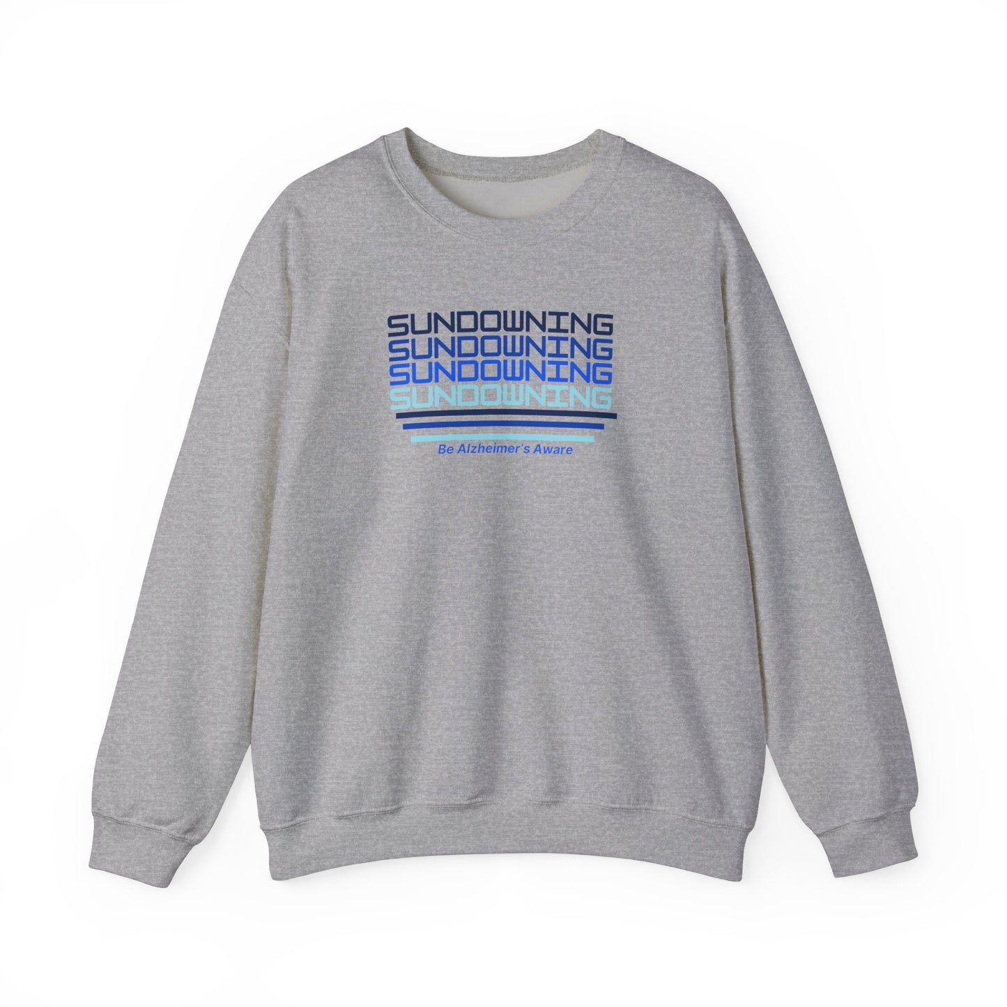 Be Alzheimer's Aware Sundowning Gradient Blue Unisex Crewneck Sweatshirt