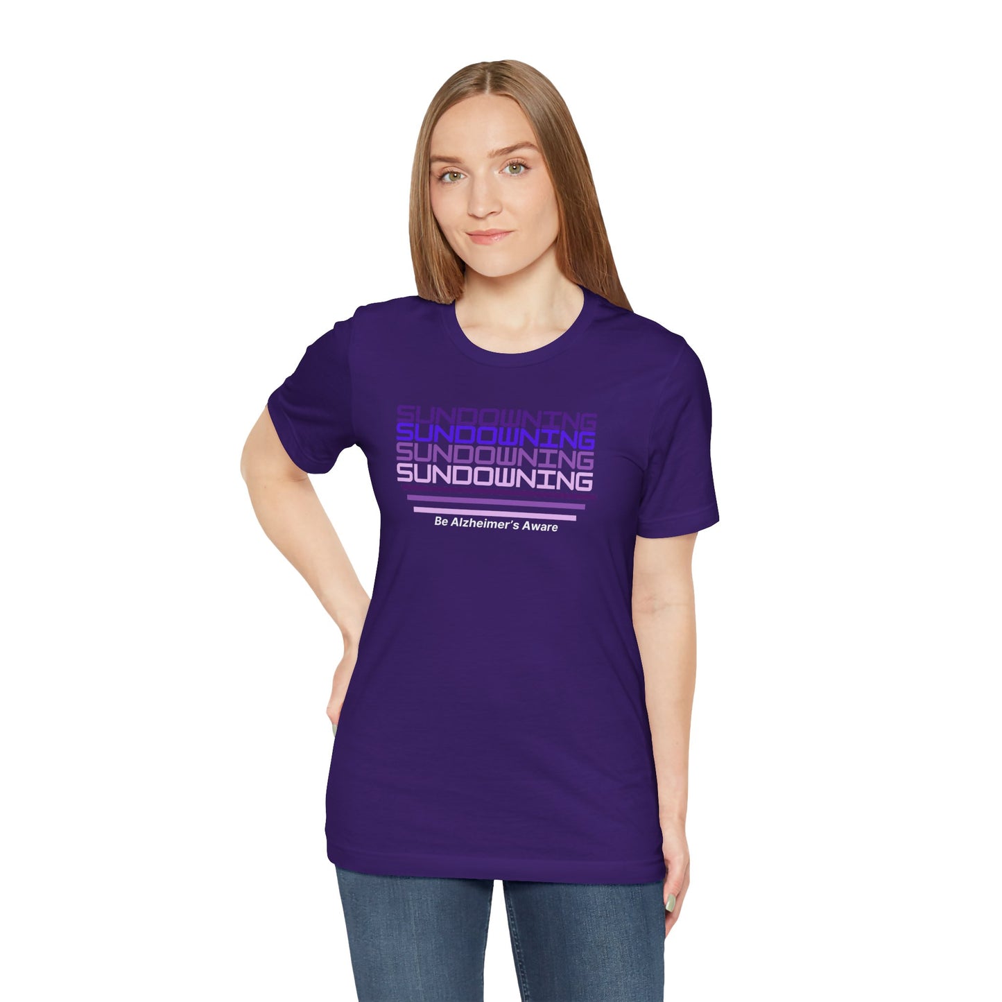 Be Alzheimer's Aware Purple Gradient Sundowning Unisex T-shirt