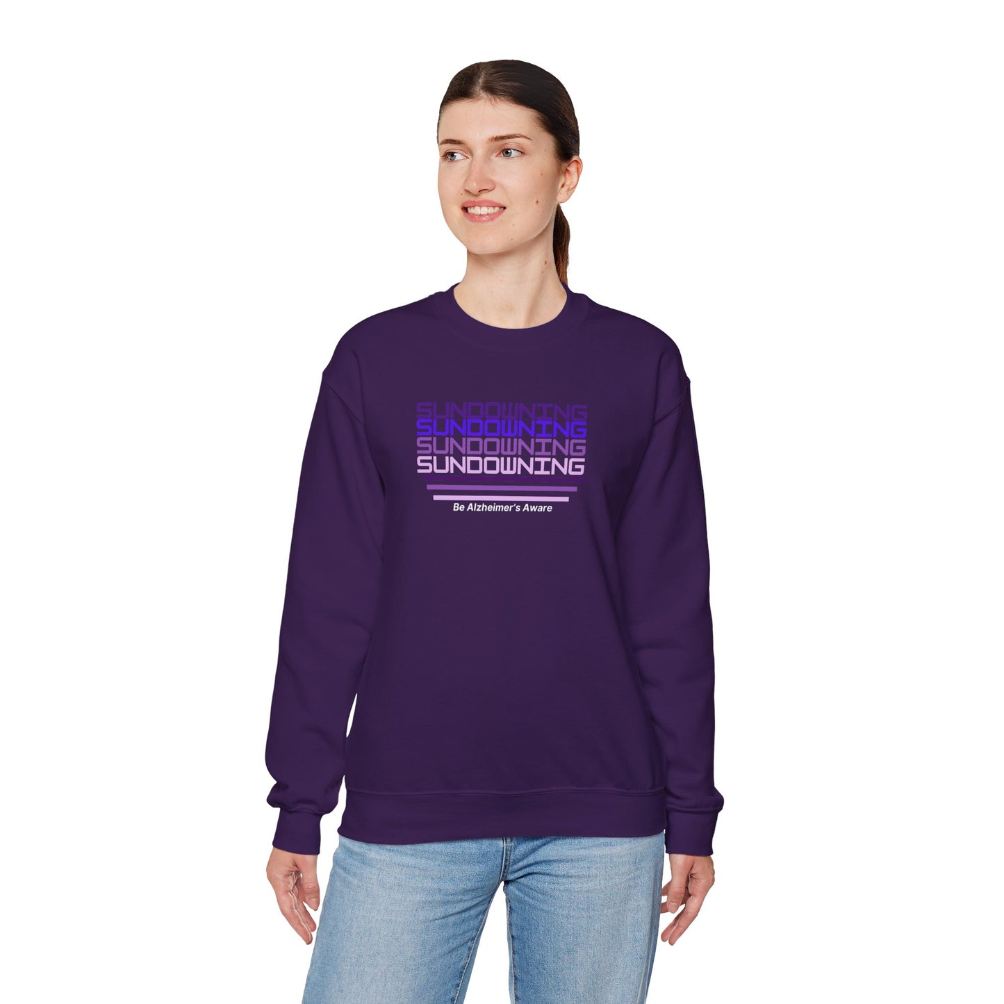 Be Alzheimer's Aware Sundowning Gradient Purple Unisex Crewneck Sweatshirt