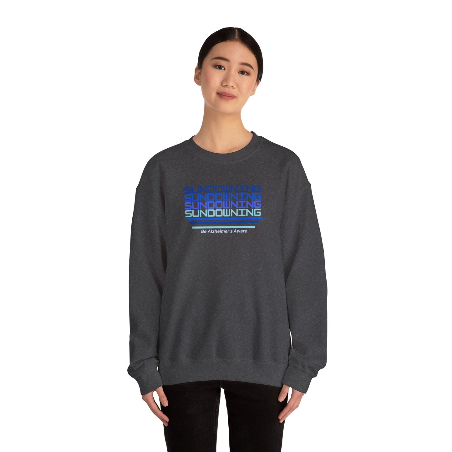Be Alzheimer's Aware Sundowning Gradient Blue Unisex Crewneck Sweatshirt