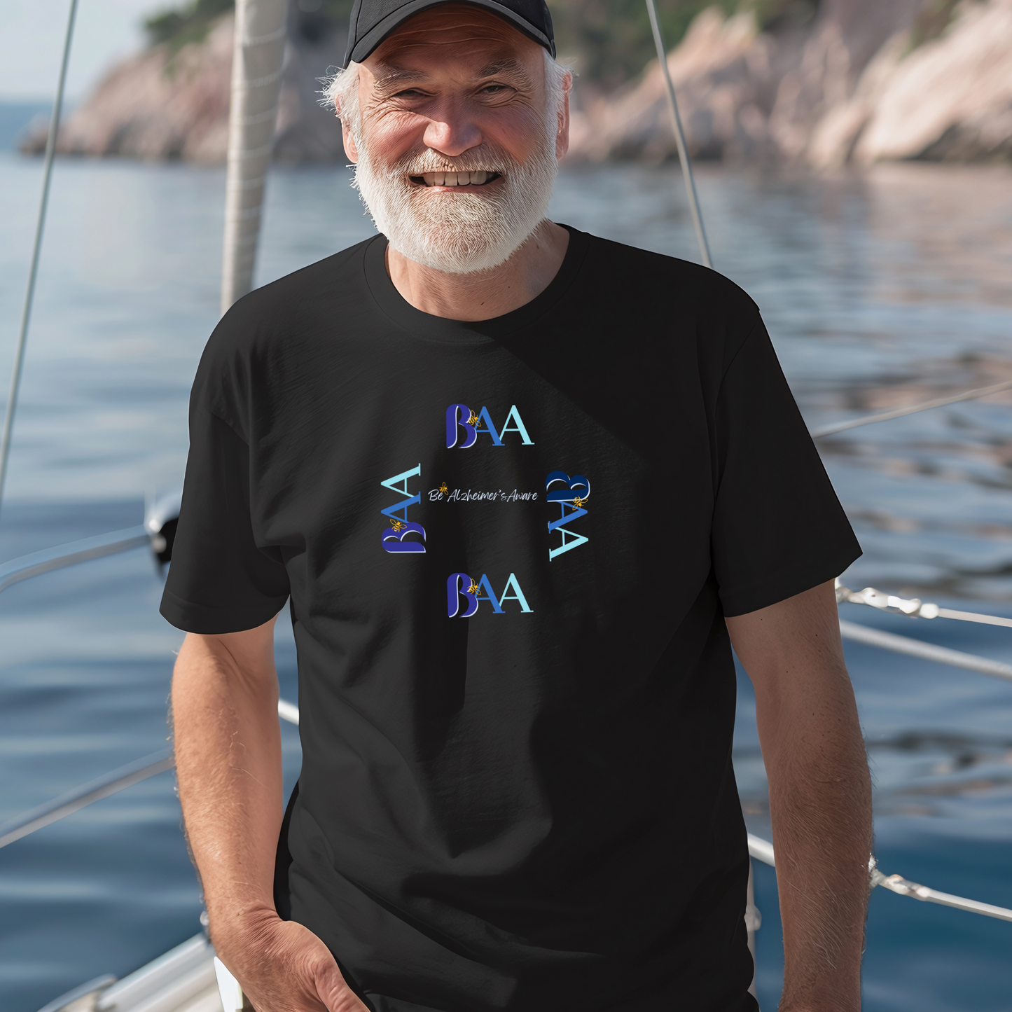 Be Alzheimer's Aware BAA Blue Ring Bella Canvas 3001 Unisex T-shirt