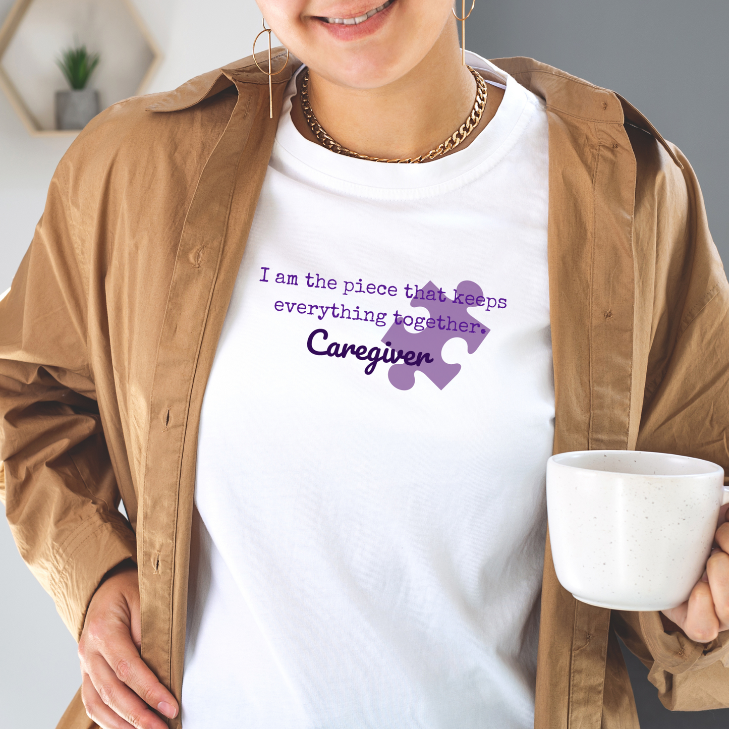 Caregiver's Puzzle Piece Unisex Jersey Tee
