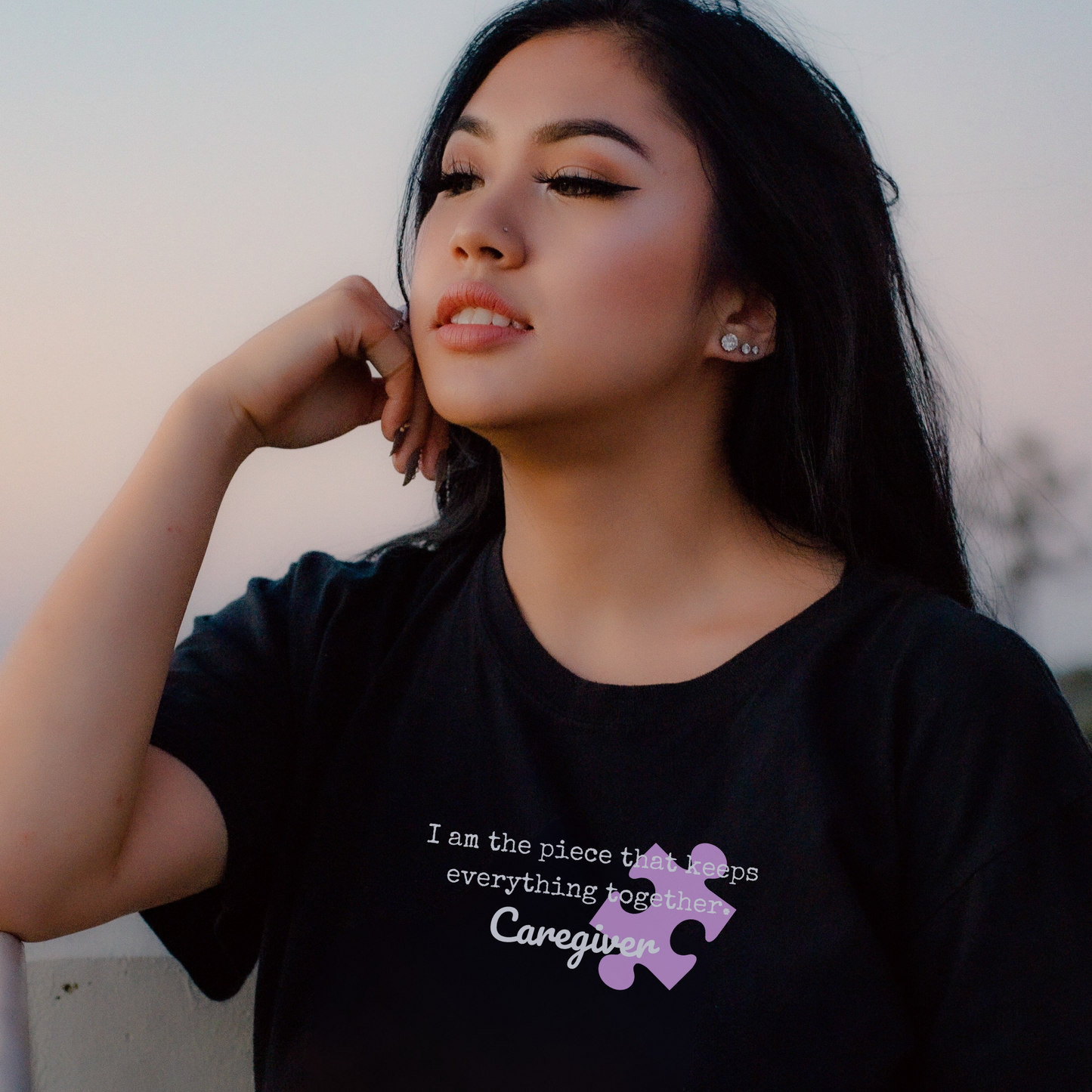 Caregiver's Puzzle Piece Unisex Jersey Tee