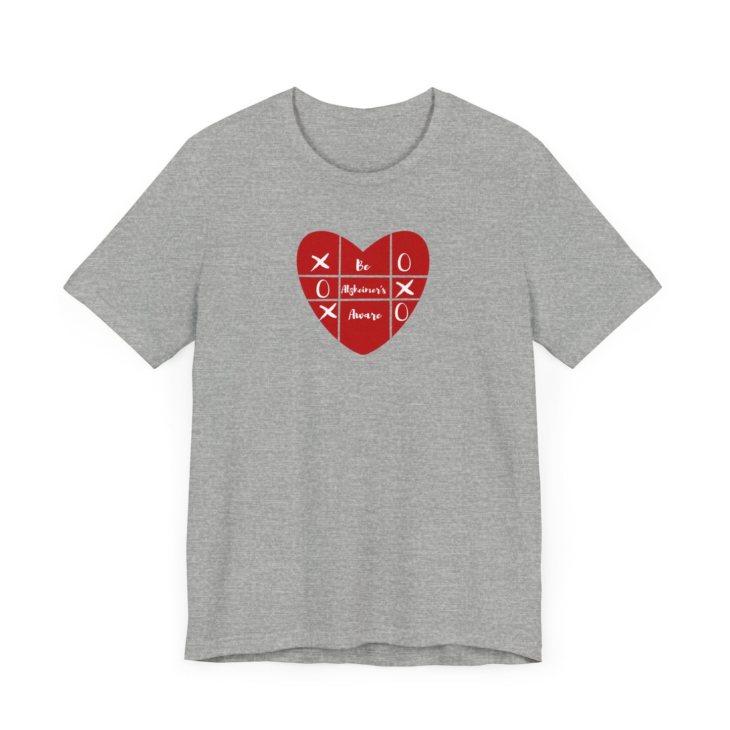 Be Alzheimer's Aware Xoxox Heart Tic-Tac-Toe Unisex T-shirt