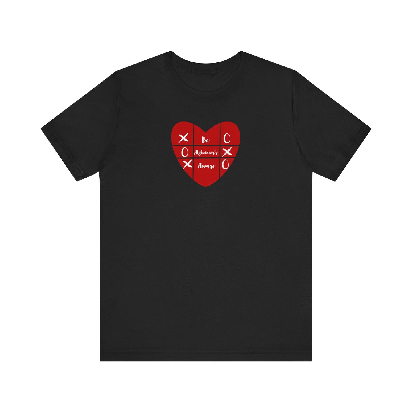 Be Alzheimer's Aware Xoxox Heart Tic-Tac-Toe Unisex T-shirt