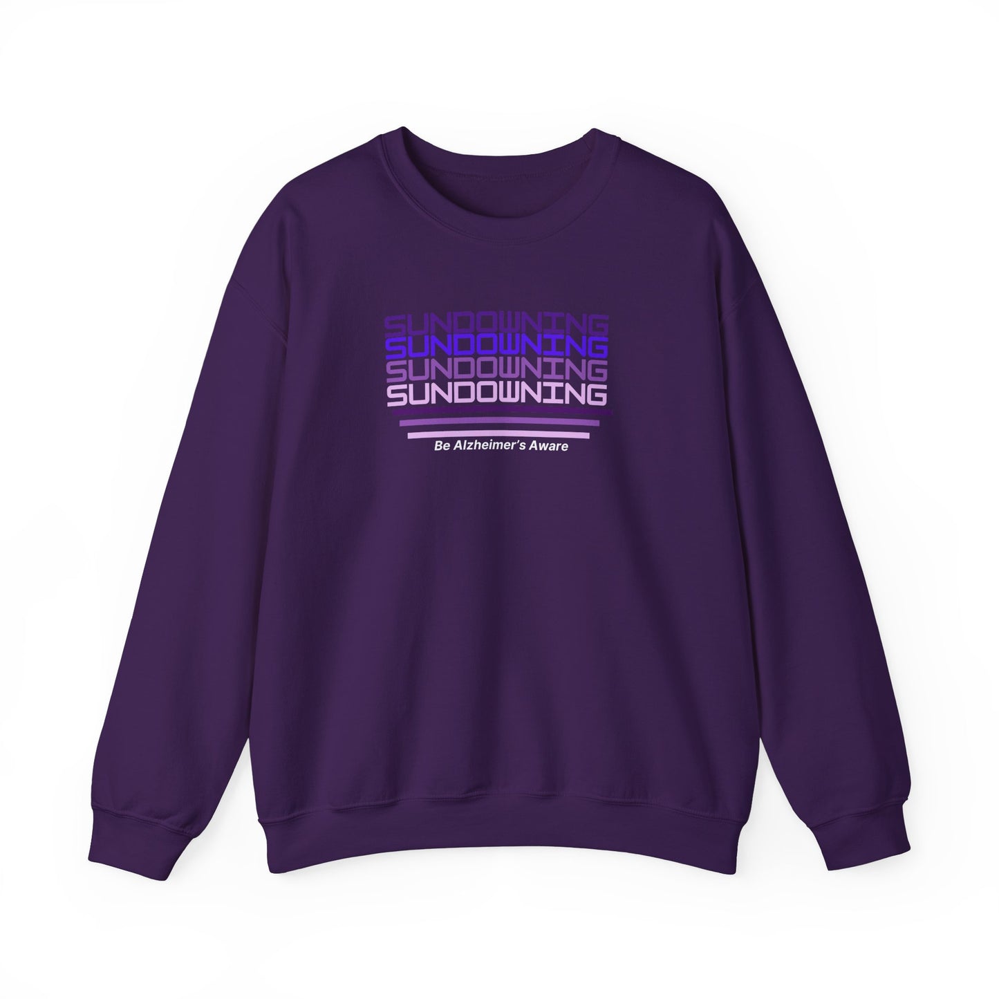 Be Alzheimer's Aware Sundowning Gradient Purple Unisex Crewneck Sweatshirt