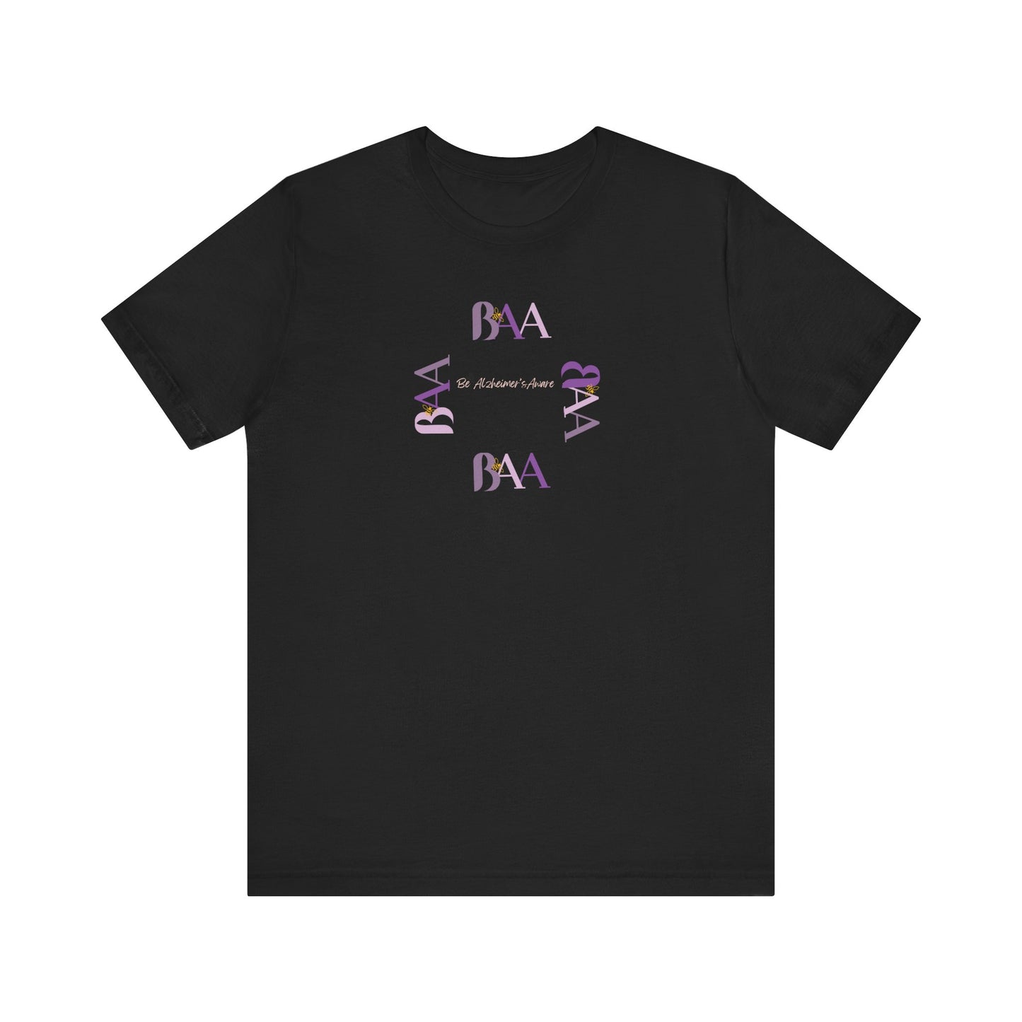 Be Alzheimer's Aware BAA Purple Ring Bella Canvas 3001 Unisex T-shirt