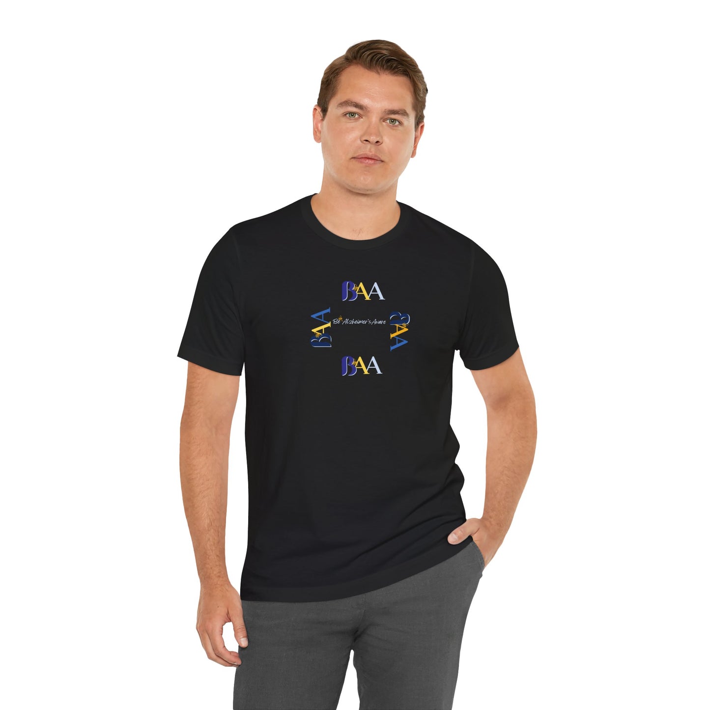 Be Alzheimer's Aware BAA Golden/Blue Ring Unisex T-shirt