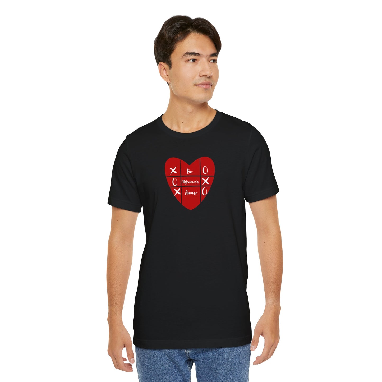 Be Alzheimer's Aware Xoxox Heart Tic-Tac-Toe Unisex T-shirt