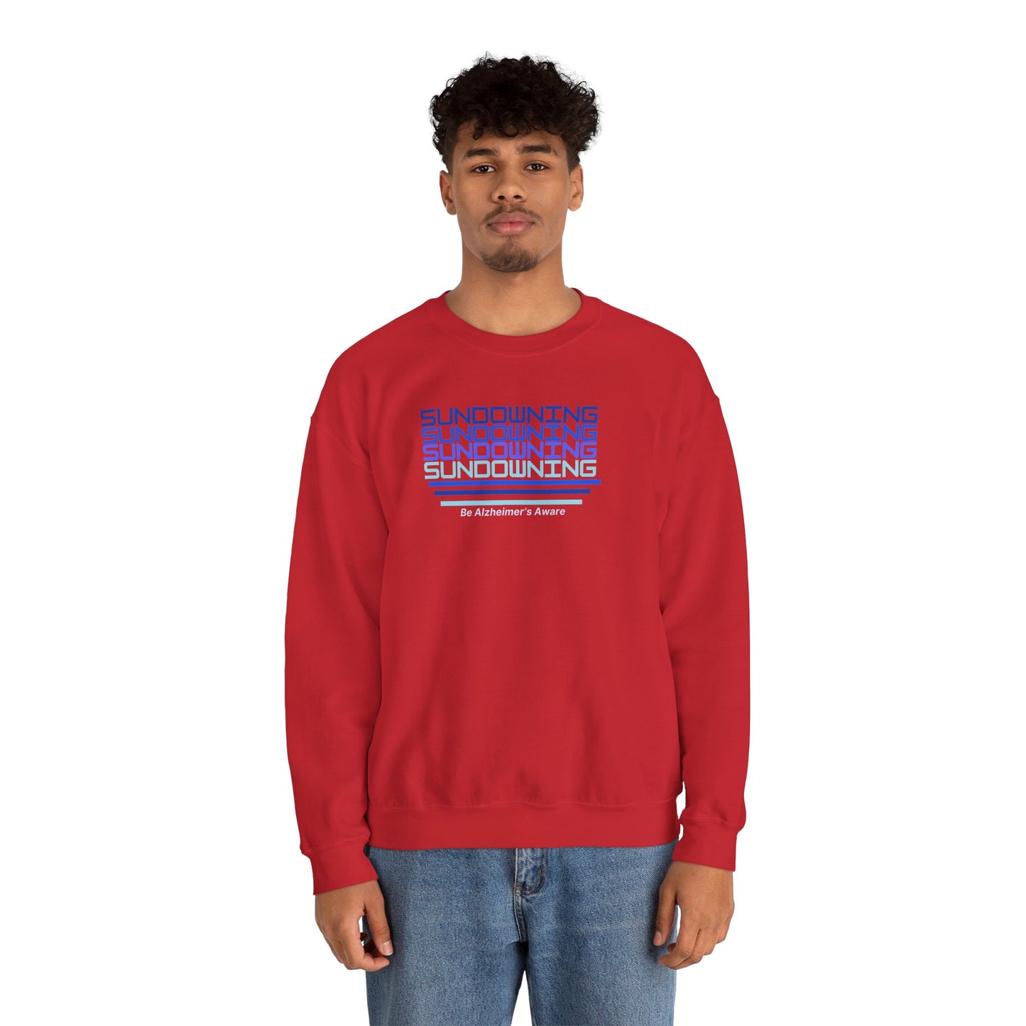 Be Alzheimer's Aware Sundowning Gradient Blue Unisex Crewneck Sweatshirt