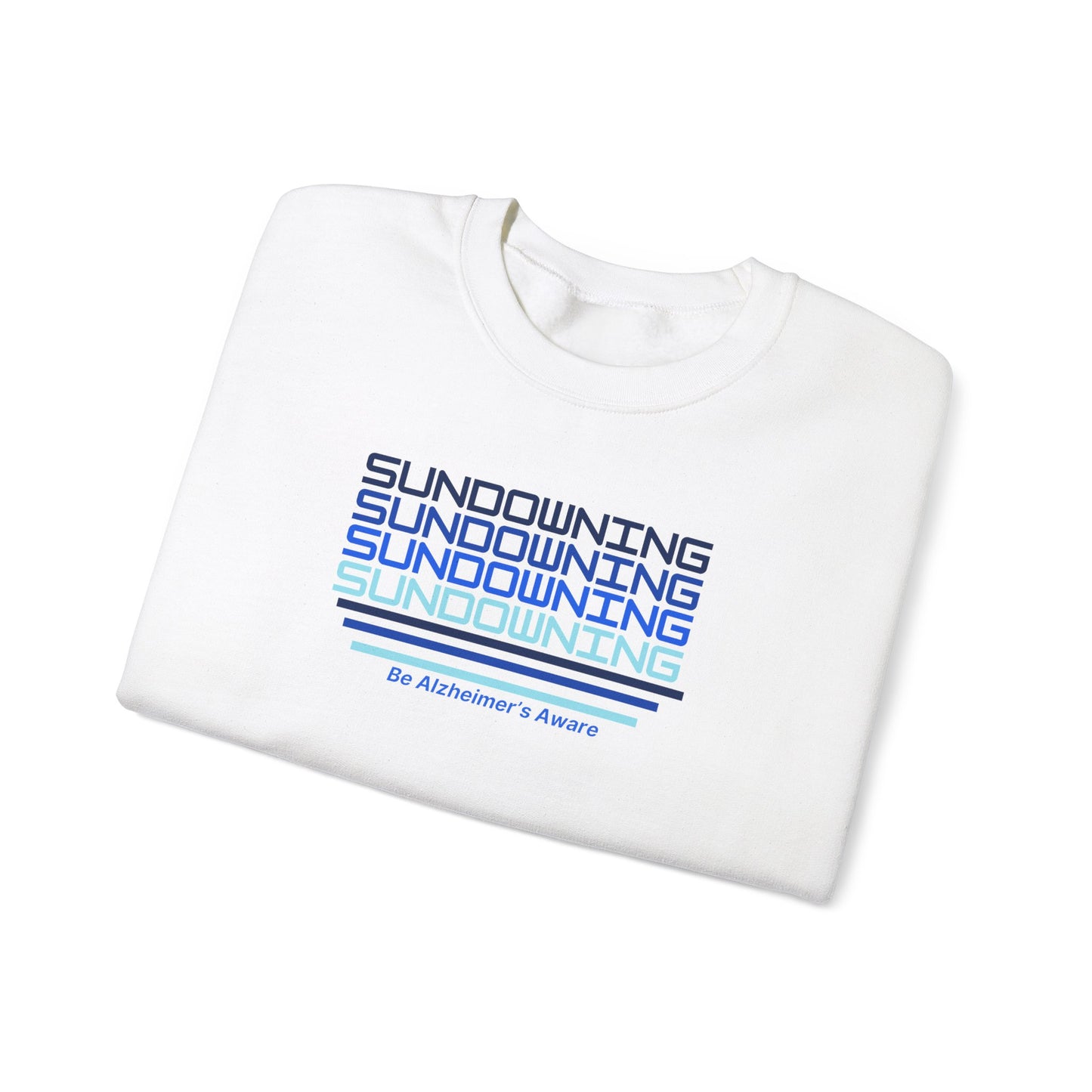 Be Alzheimer's Aware Sundowning Gradient Blue Unisex Crewneck Sweatshirt