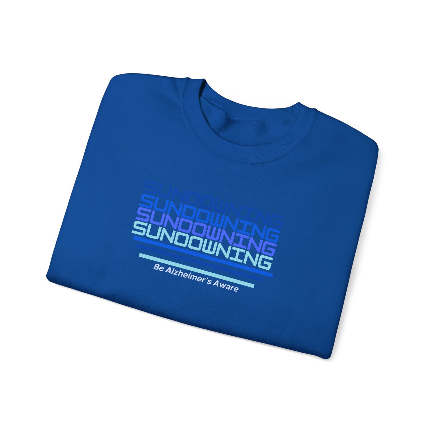 Be Alzheimer's Aware Sundowning Gradient Blue Unisex Crewneck Sweatshirt