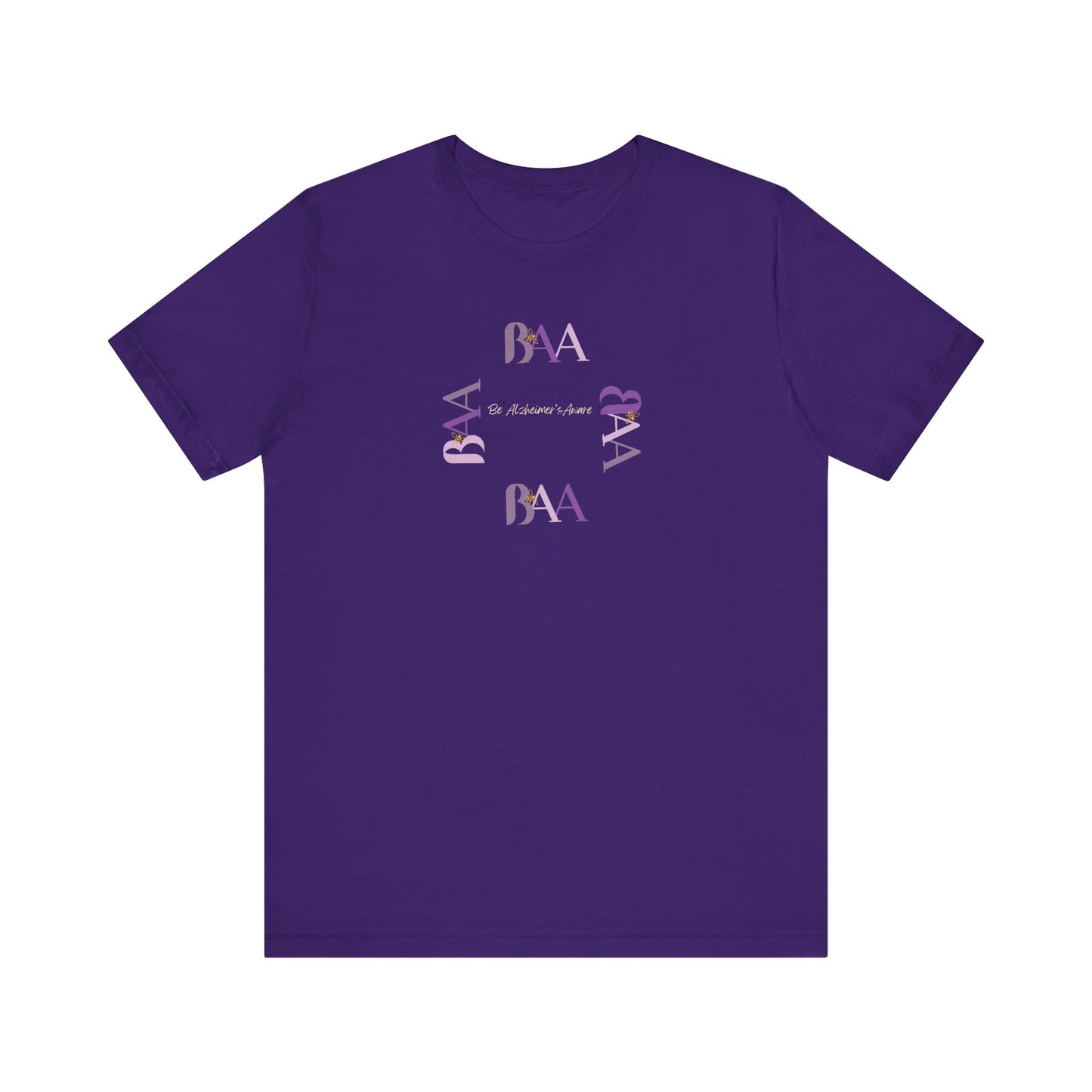 Be Alzheimer's Aware BAA Purple Ring Bella Canvas 3001 Unisex T-shirt